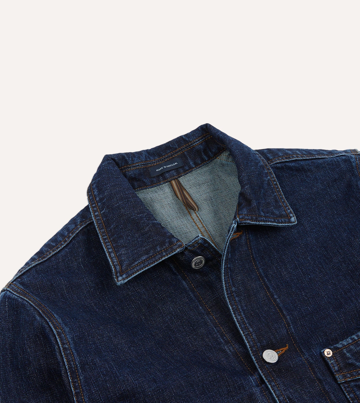 Stone Wash Selvedge Denim Five-Pocket Chore Jacket