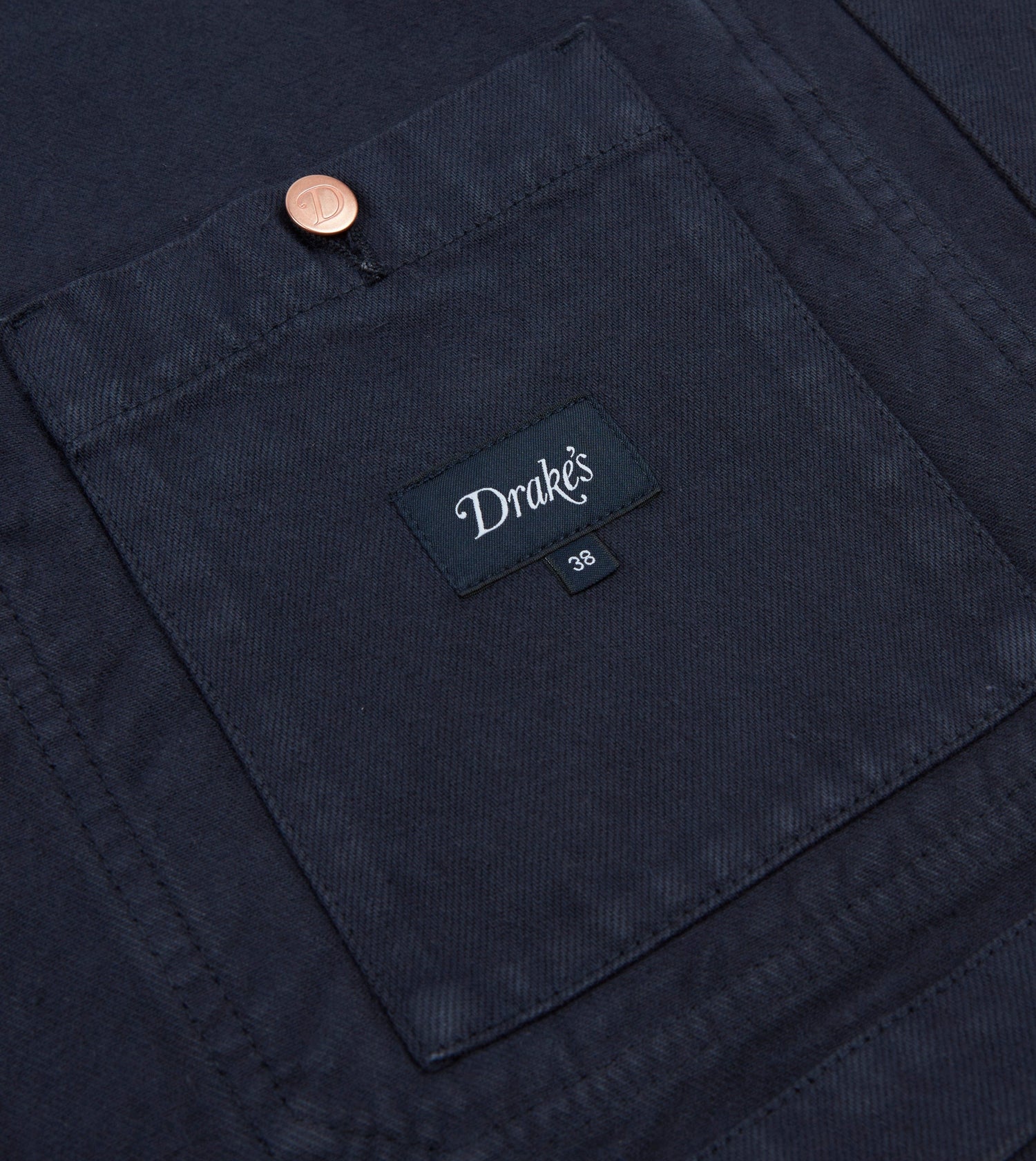 Navy Heavy Twill Cotton Five-Pocket Chore Jacket