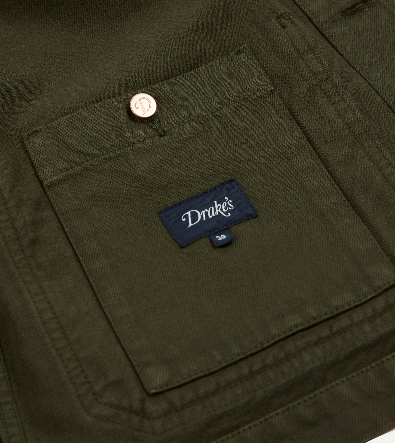 Green Heavy Twill Cotton Five-Pocket Chore Jacket