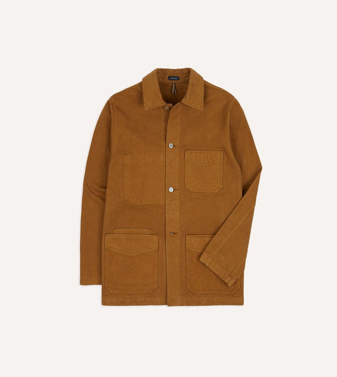 Tobacco Cotton Duck Canvas Five-Pocket Chore Jacket – Drakes