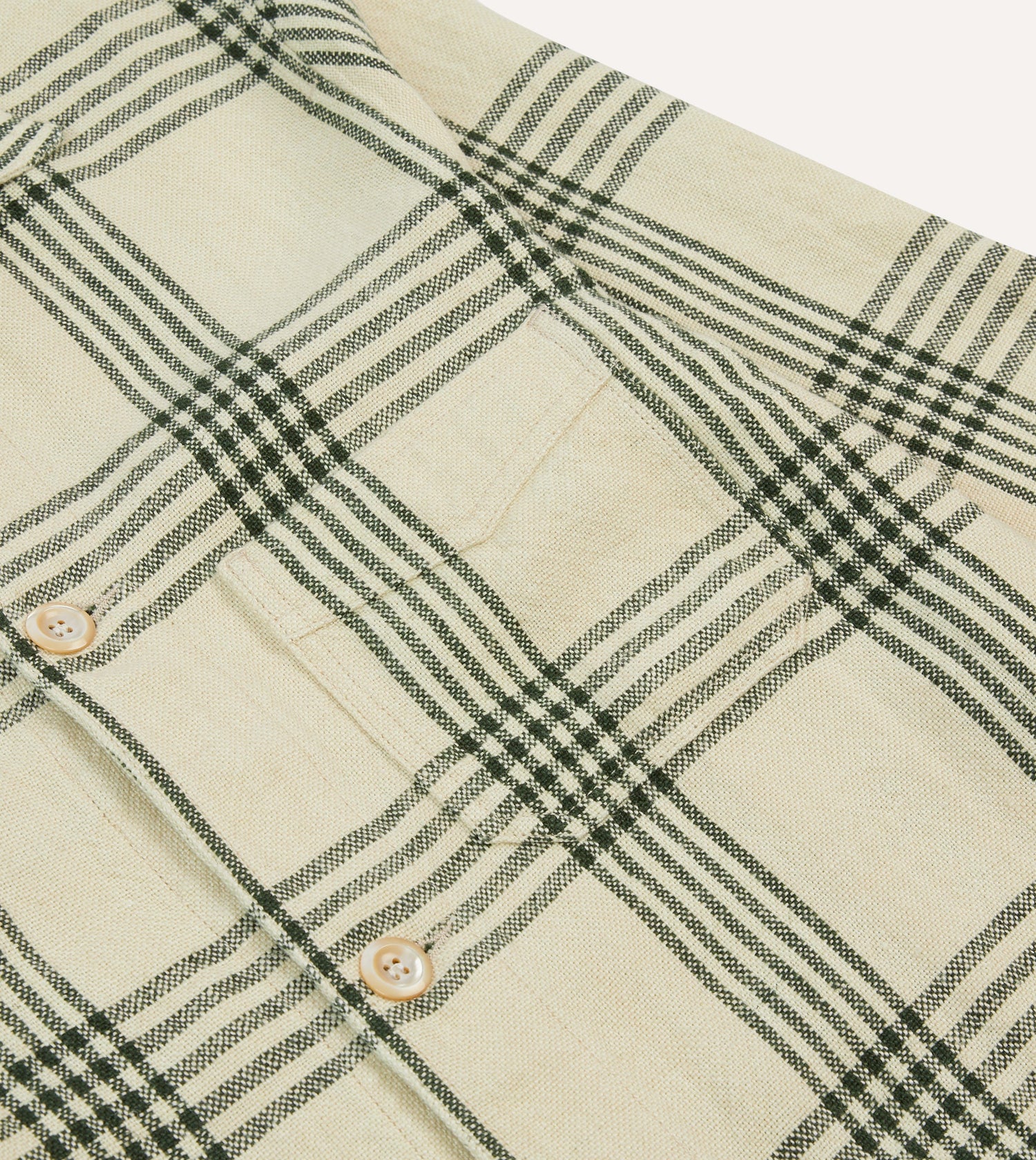 St. JOHN by Drake's Green Check Linen Five-Pocket Chore Jacket