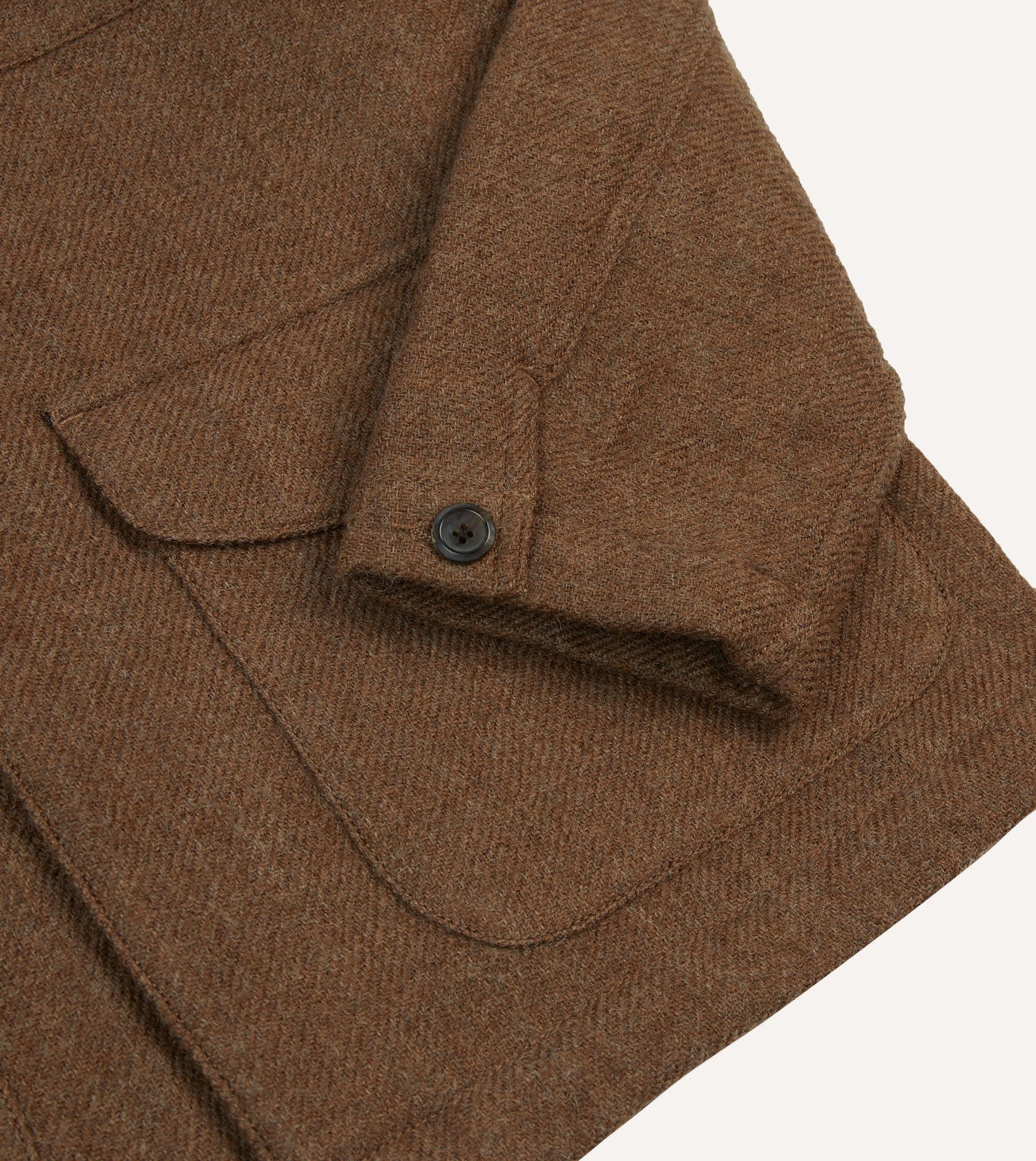 Brown Wool Three-Pocket Chore Jacket