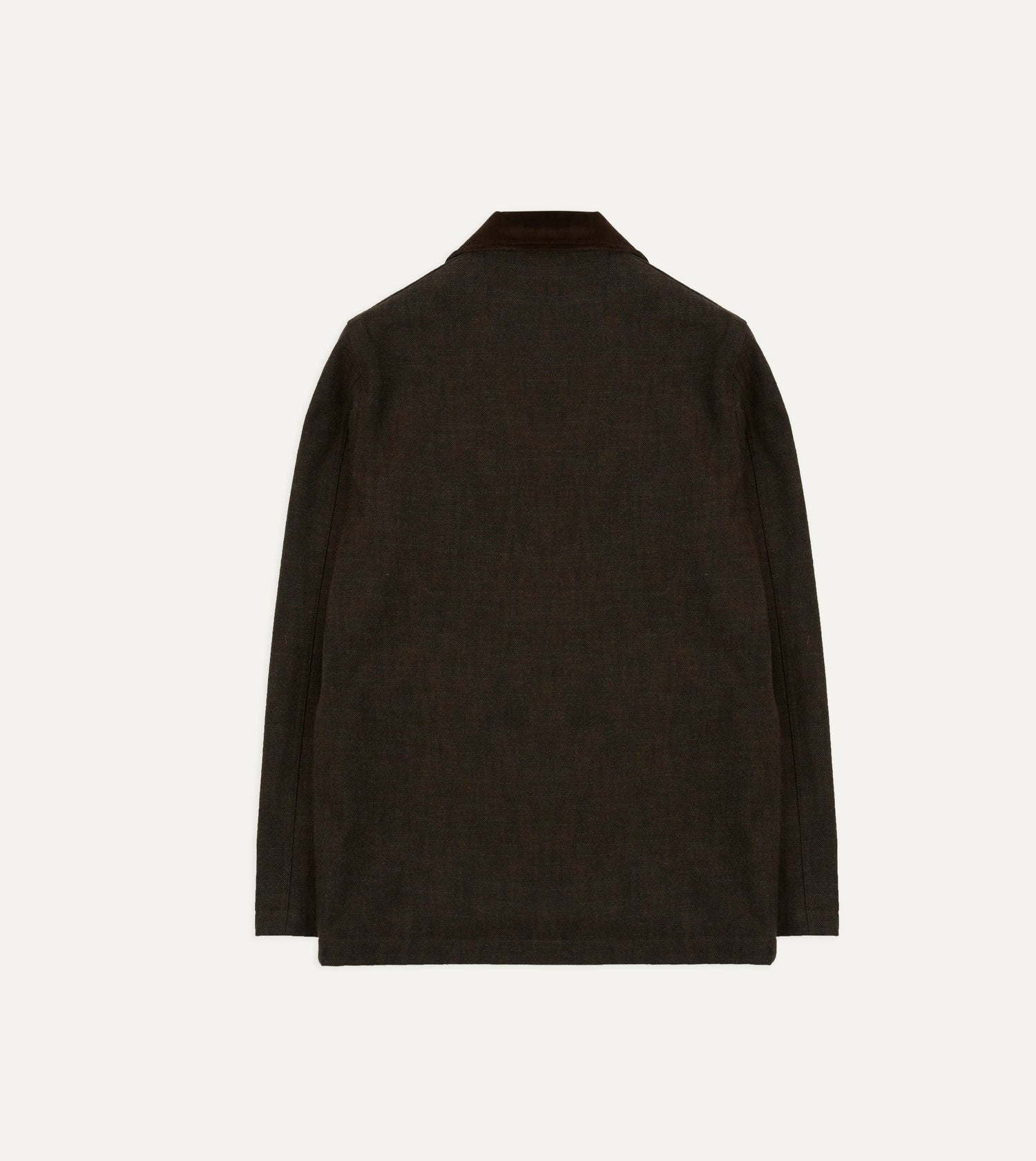 Brown Wool-Cotton Three-Pocket Chore Jacket