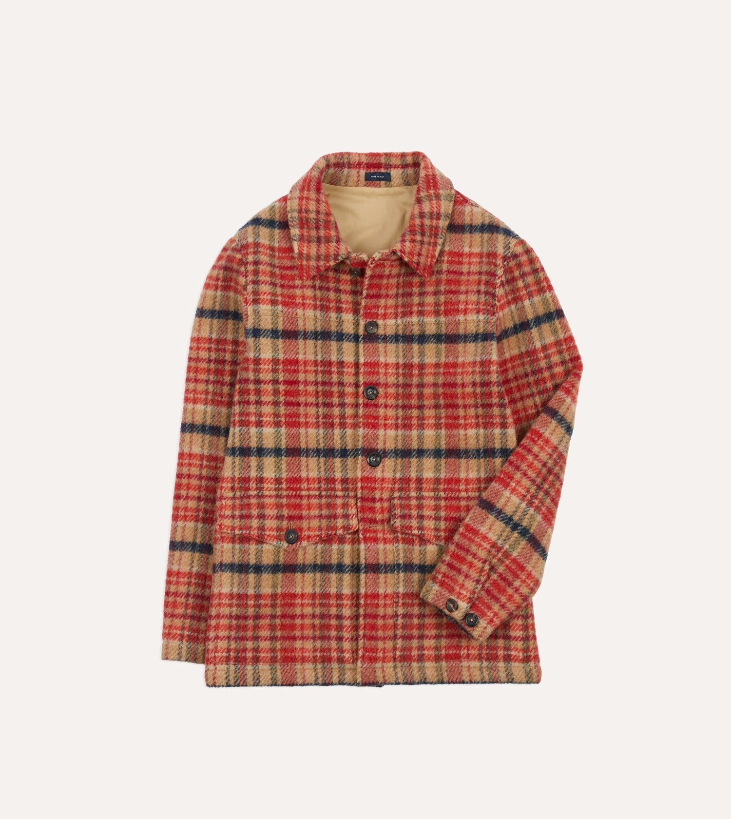 Red Check Wool Donkey Chore Jacket