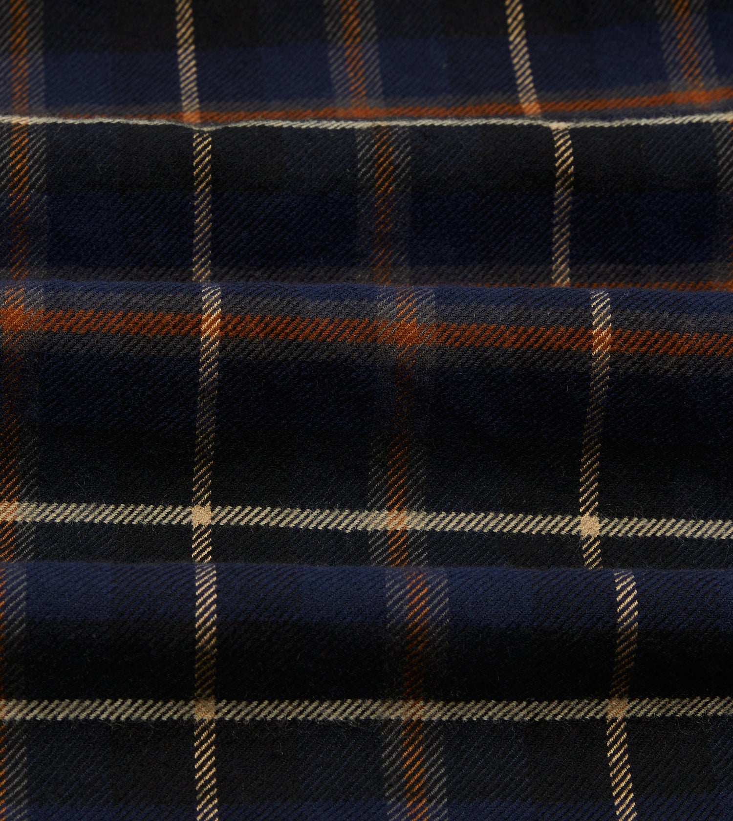 Navy Check Wool-Cotton Four-Pocket Chore Jacket