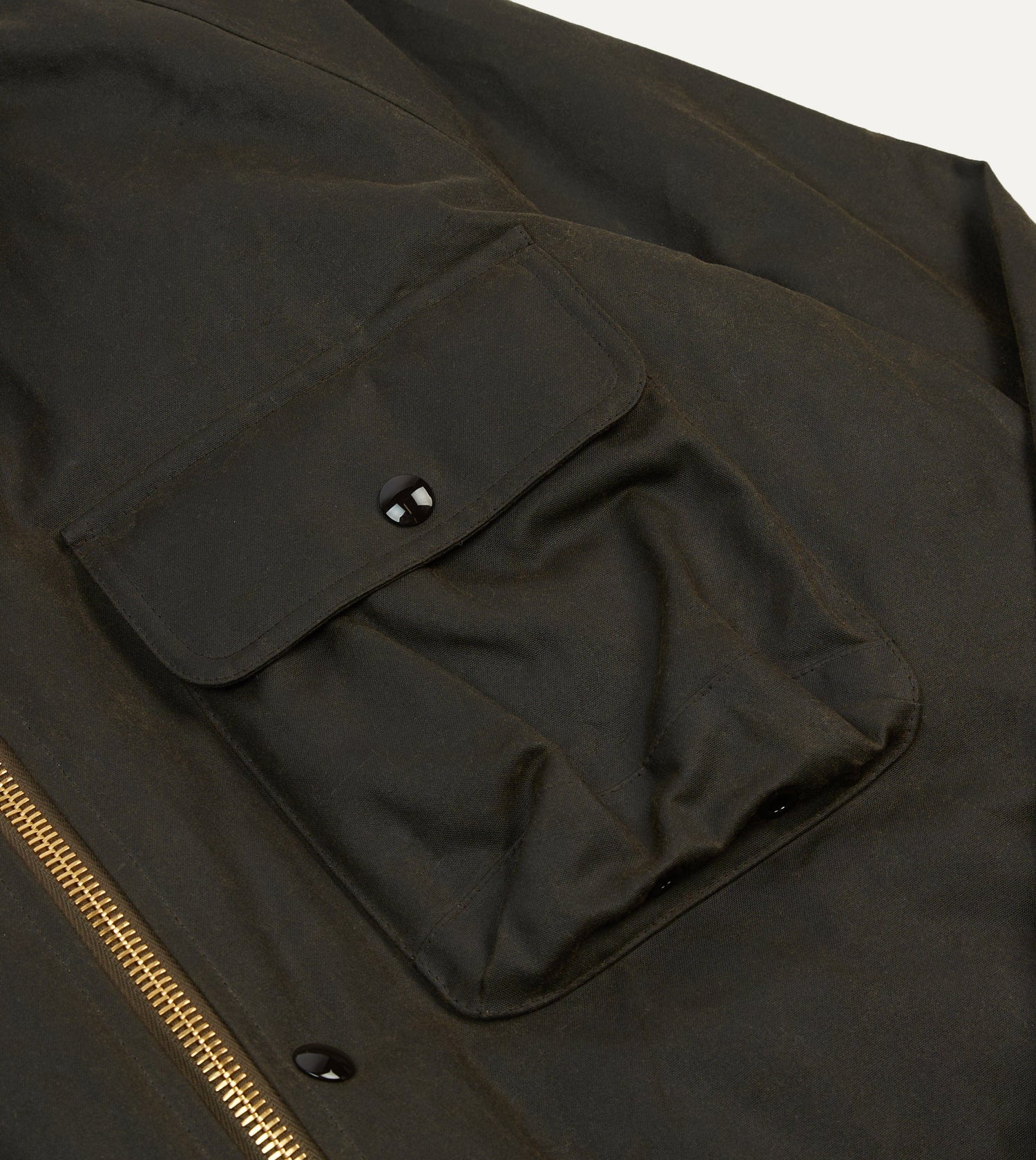 Olive Waxed Long Coverall Jacket