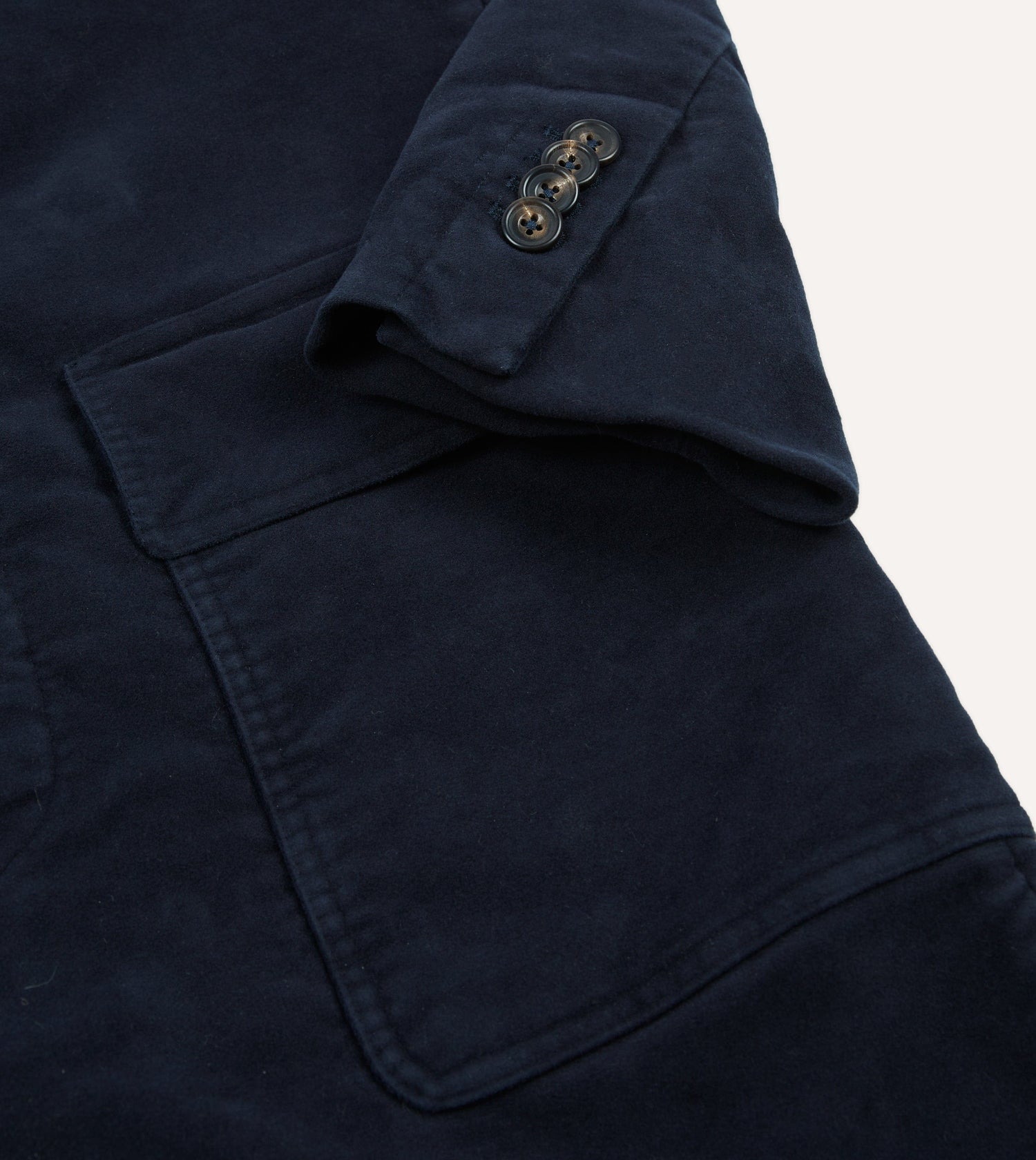 Navy Moleskin Overcoat