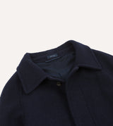 Navy Wool Raglan Coat – Drakes