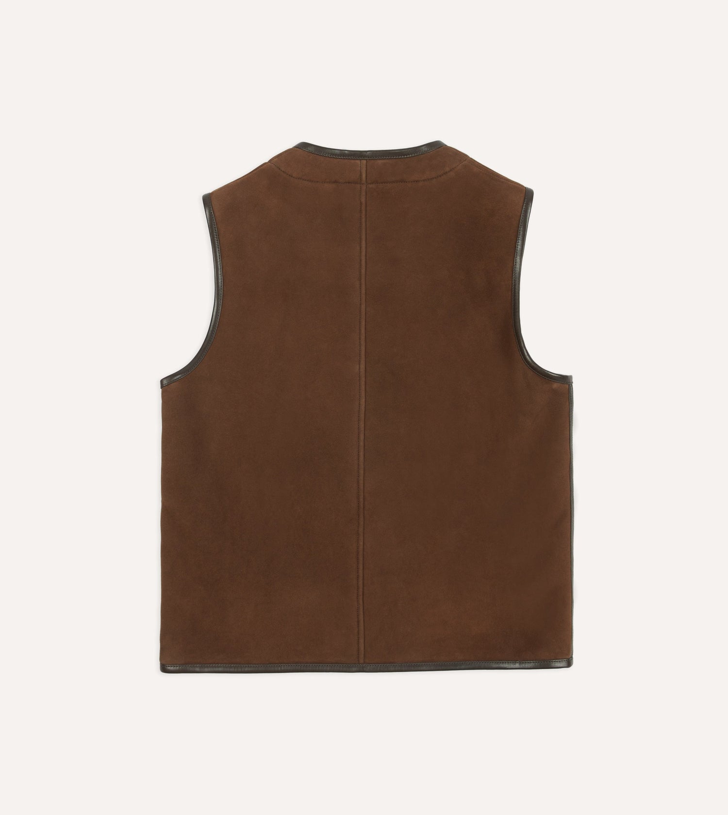 Brown Suede Shearling Vest