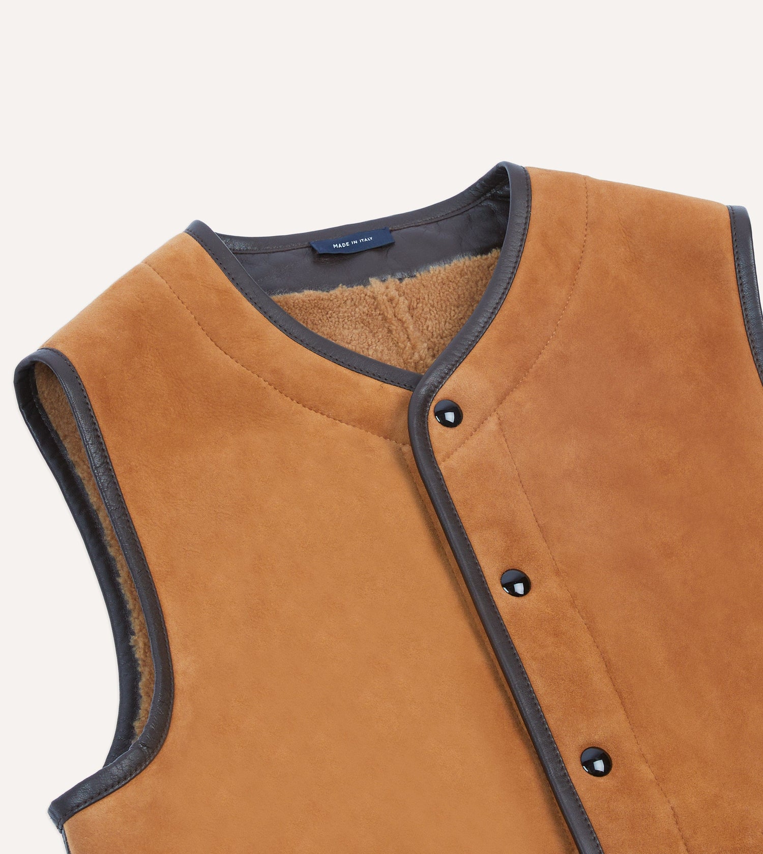 Tan Suede Shearling Vest