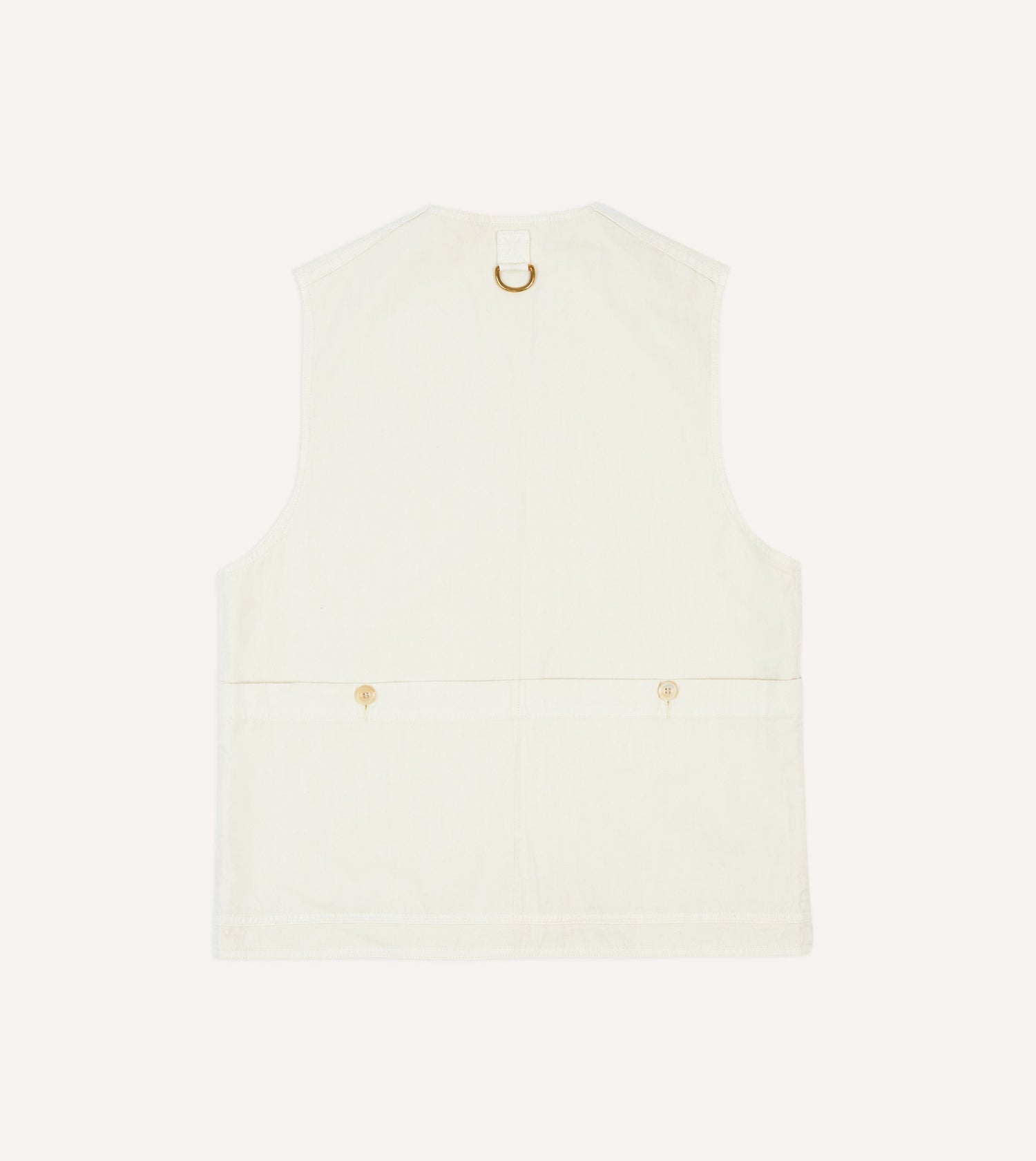 St. JOHN by Drake's Ecru Cotton Linen Potting Vest