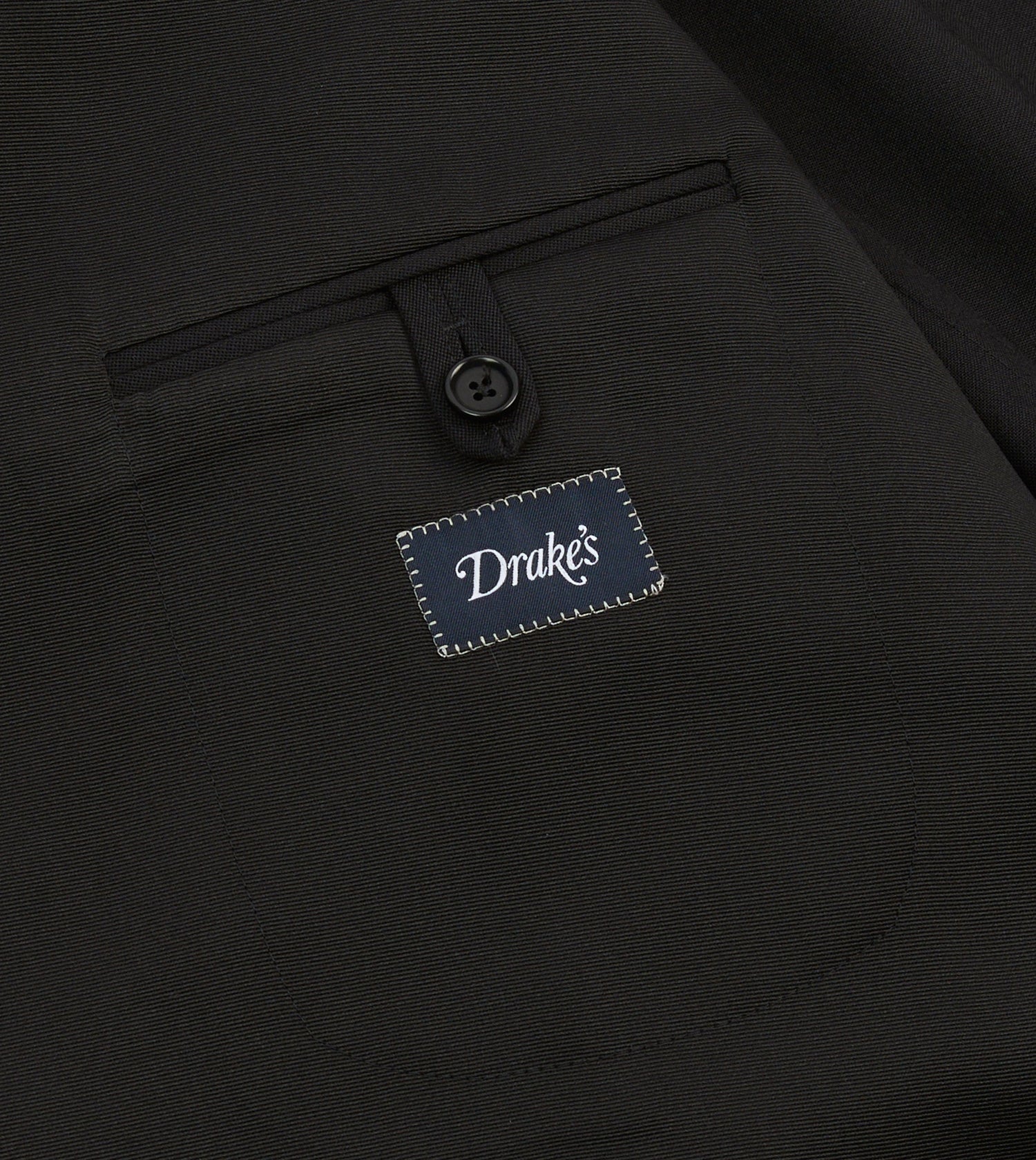 Black Barathea Wool Double-Breasted Dinner Jacket