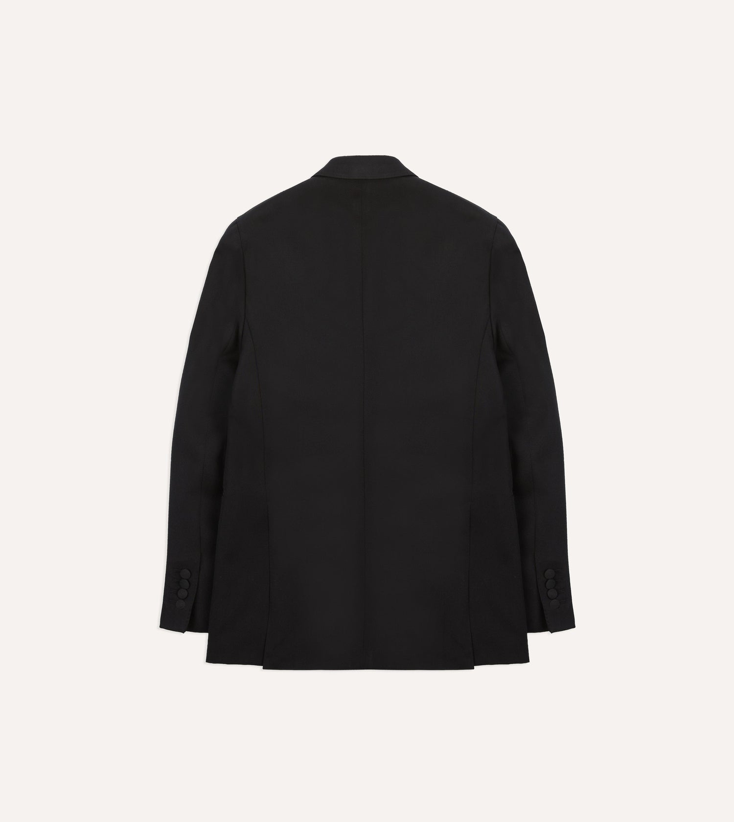 Black Barathea Wool Double-Breasted Dinner Jacket