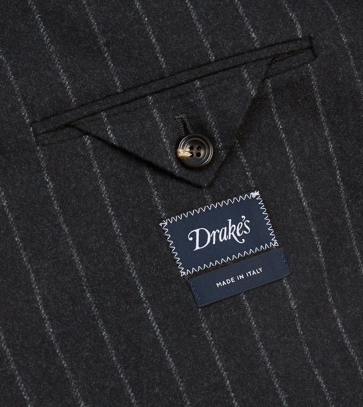 Grey Chalkstripe Wool Double-Breasted Tailored Jacket