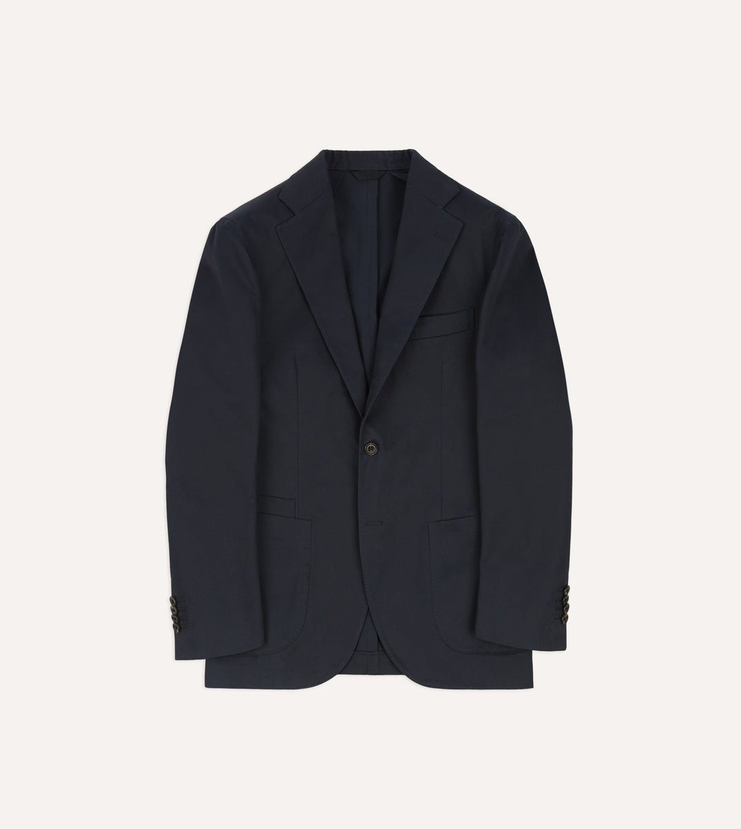 Navy Cotton Drill Tailored Jacket – Drakes