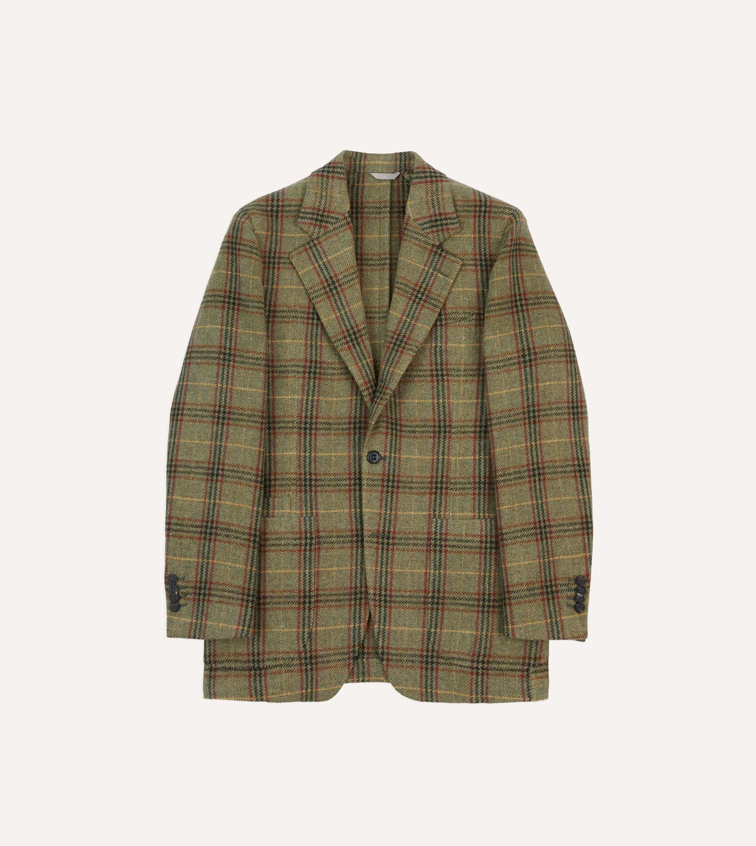 Olive Check Tweed Blazer