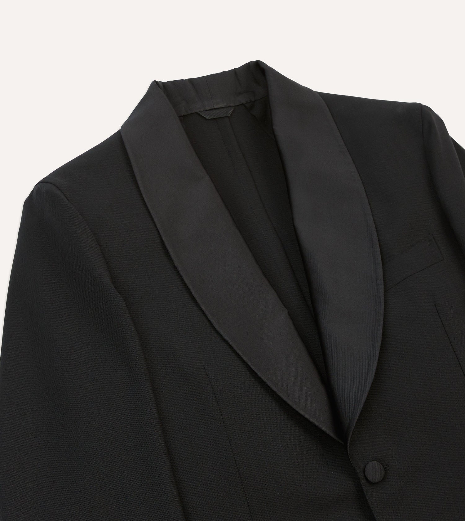 Black Wool Shawl Collar Tuxedo Blazer