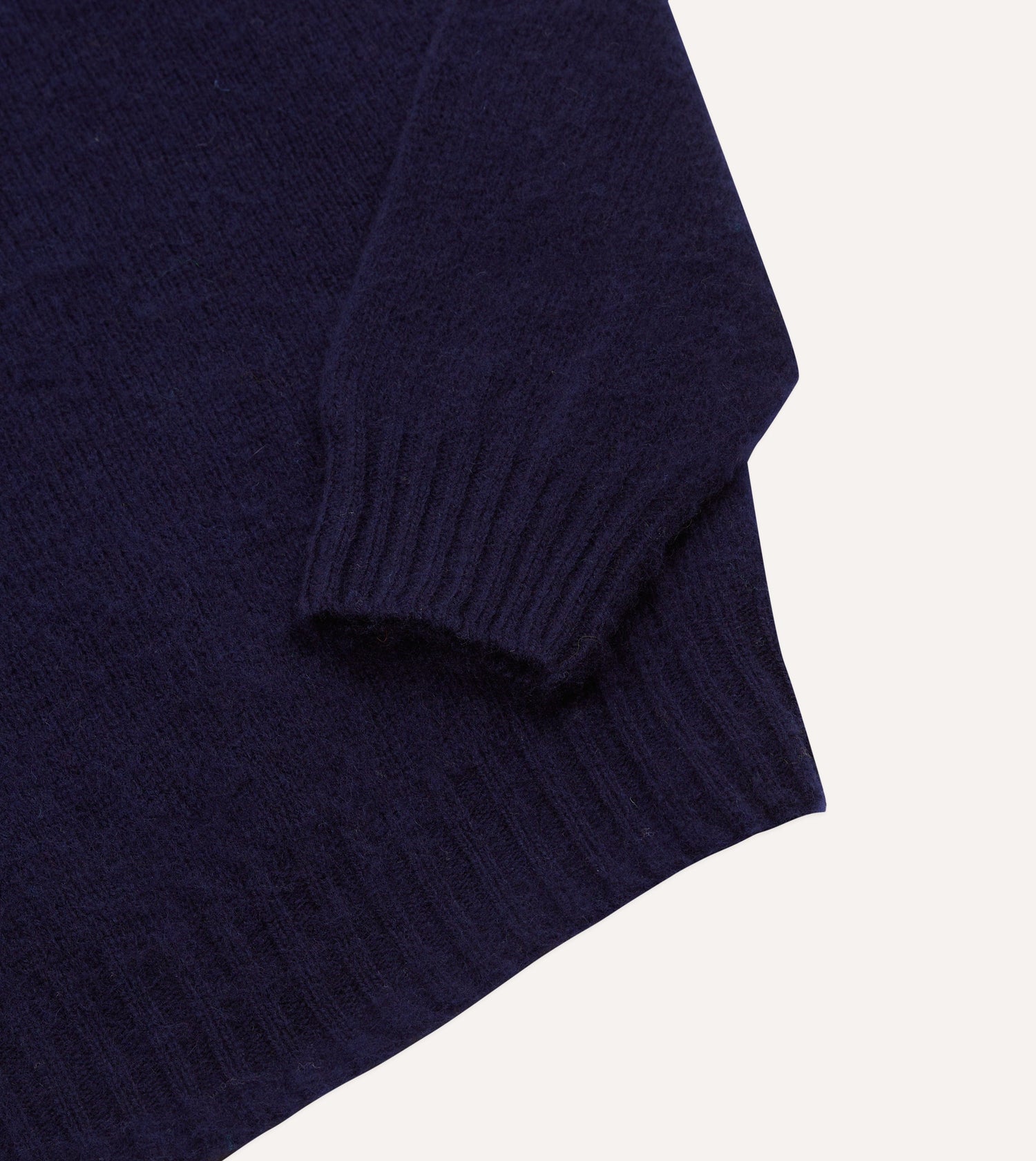 Navy Brushed Shetland Crew Neck Jumper