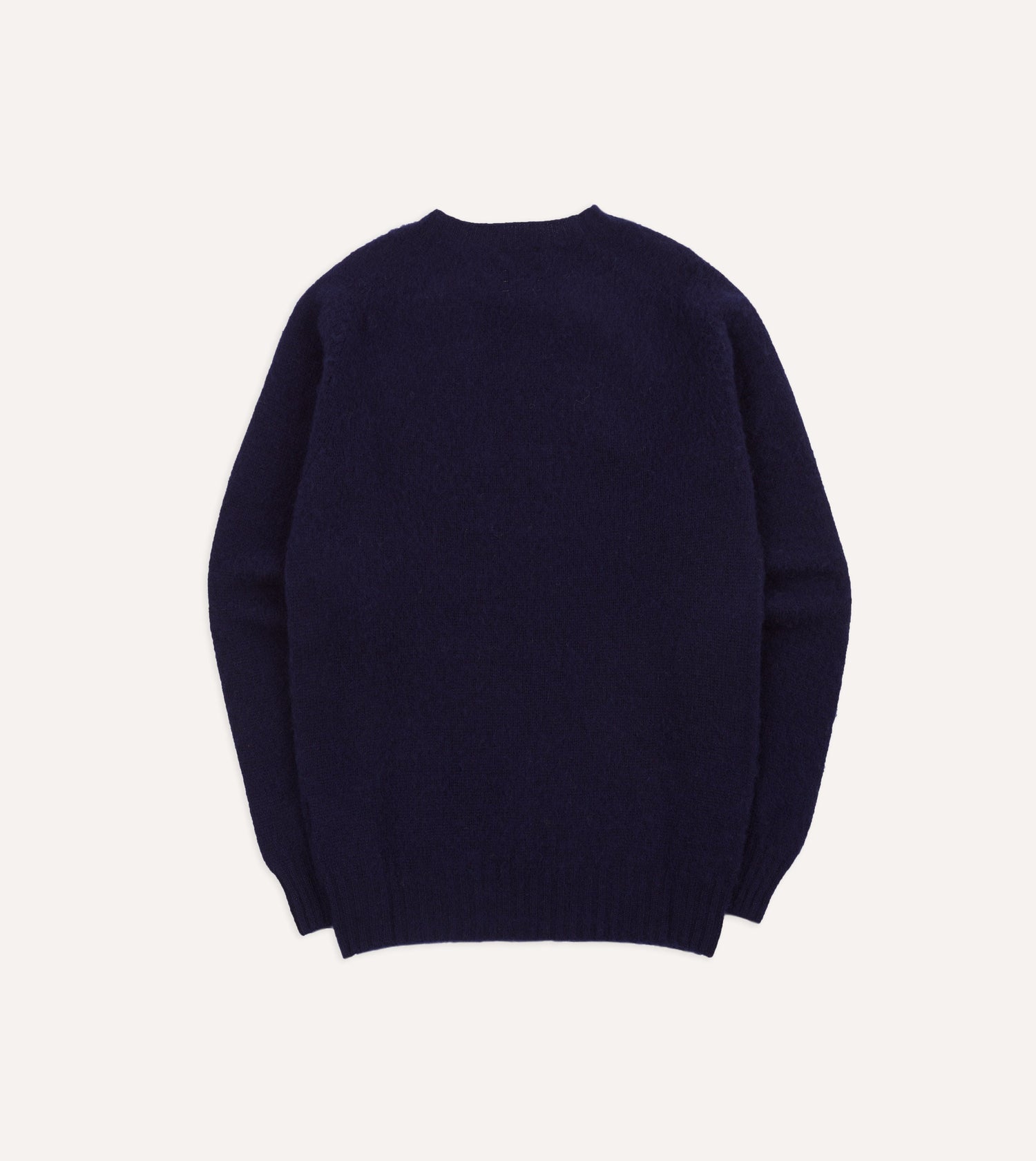 Navy Brushed Shetland Crew Neck Jumper