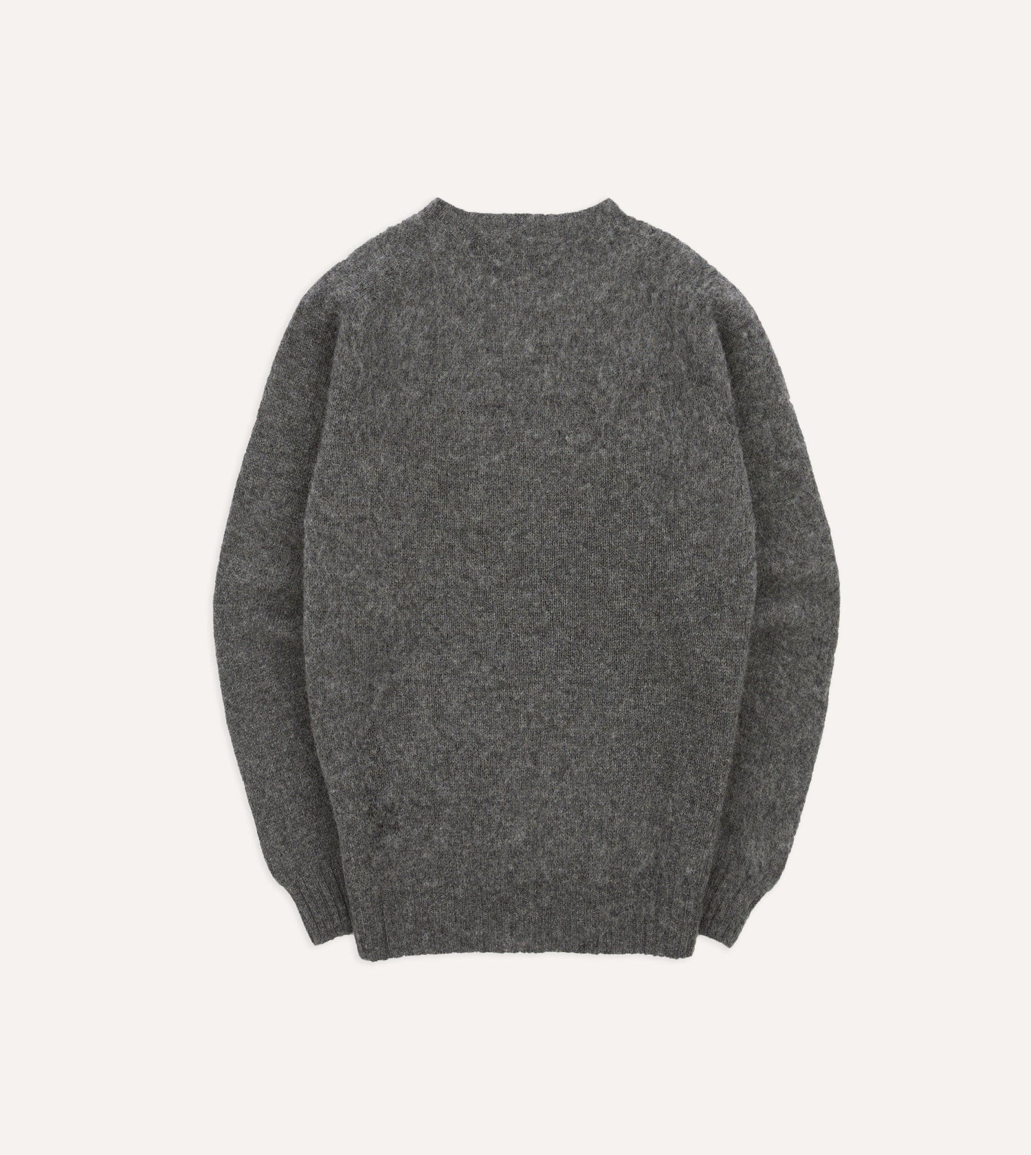 Charcoal Brushed Shetland Crew Neck Jumper