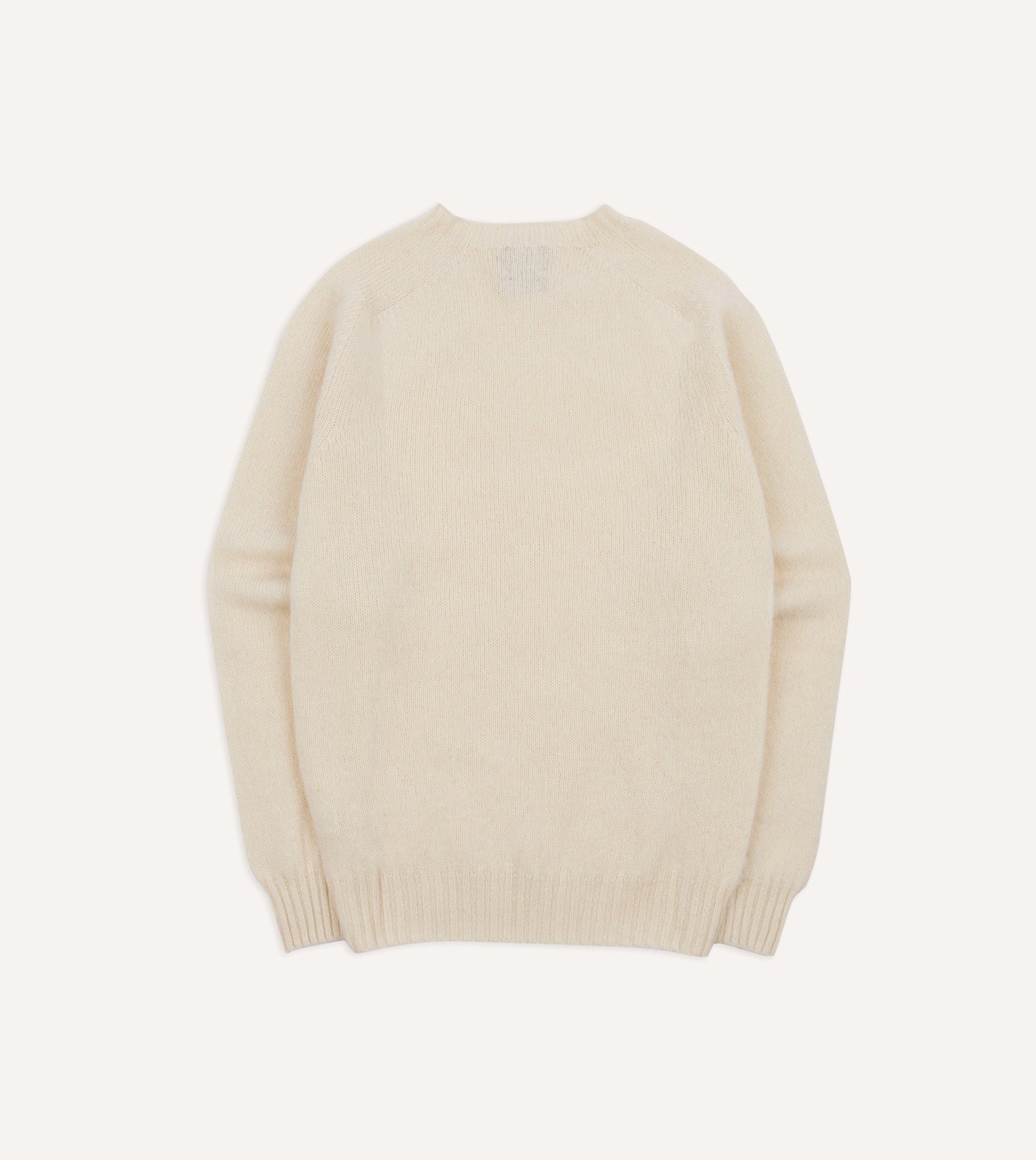 Ecru Brushed Shetland Crew Neck Jumper