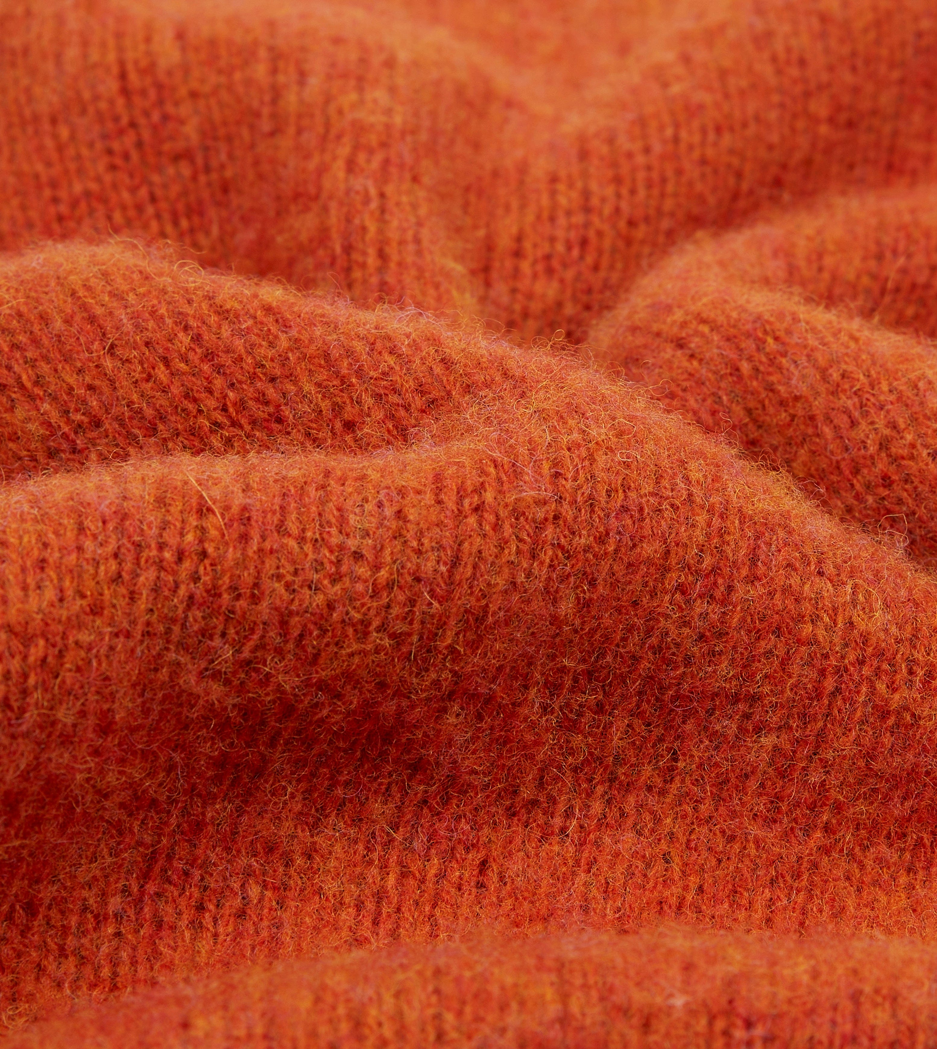 Rust Brushed Shetland Crew Neck Jumper – Drakes