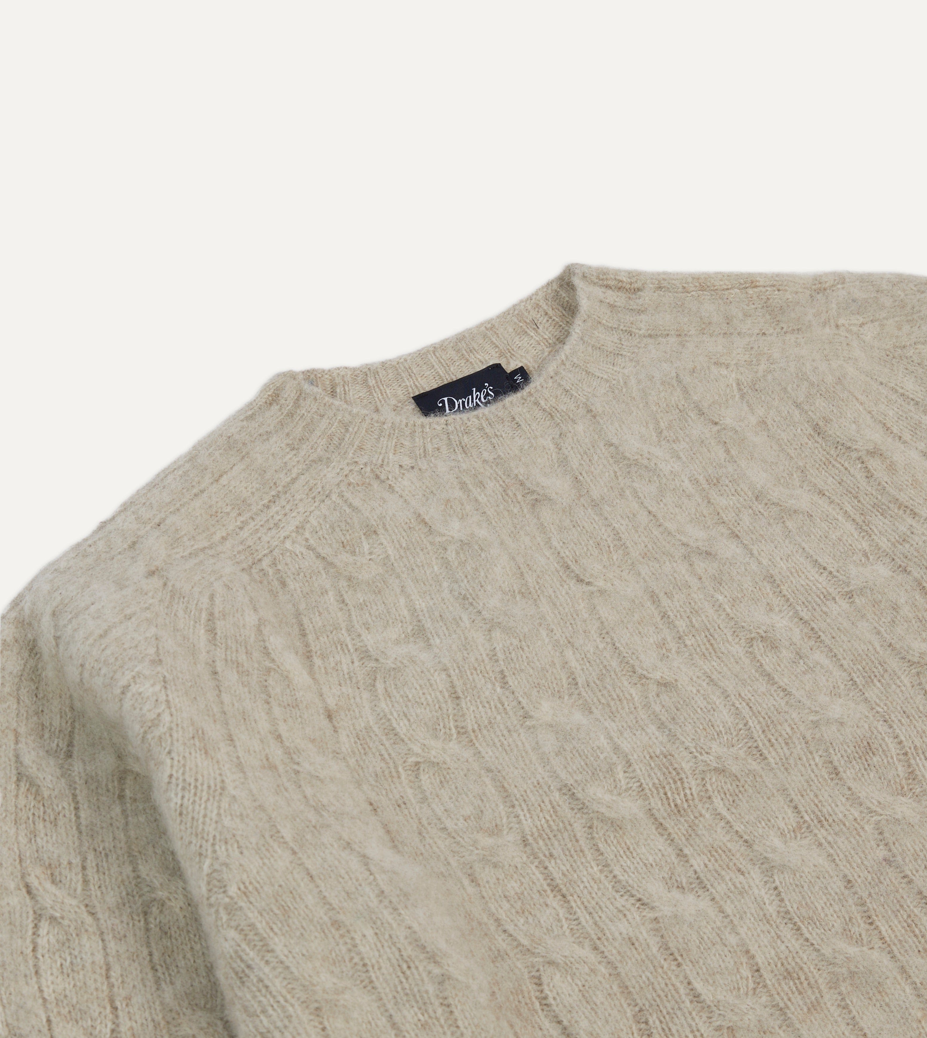 Men's crew neck wool cable knit effect sweater best sale