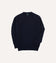 Navy Brushed Cable Knit Shetland Crew Neck Jumper