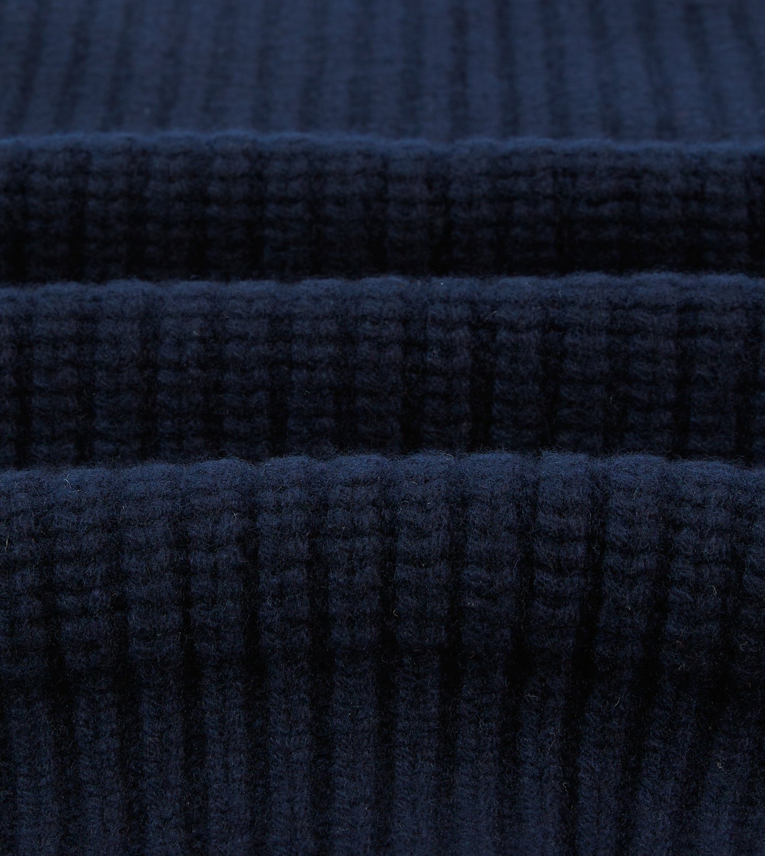 Navy Lambswool Heavy Gauge Fisherman Crew Neck Jumper