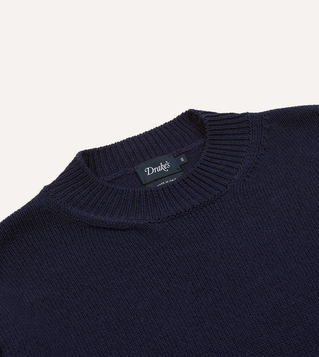 Navy Cotton Mock Neck Jumper – Drakes