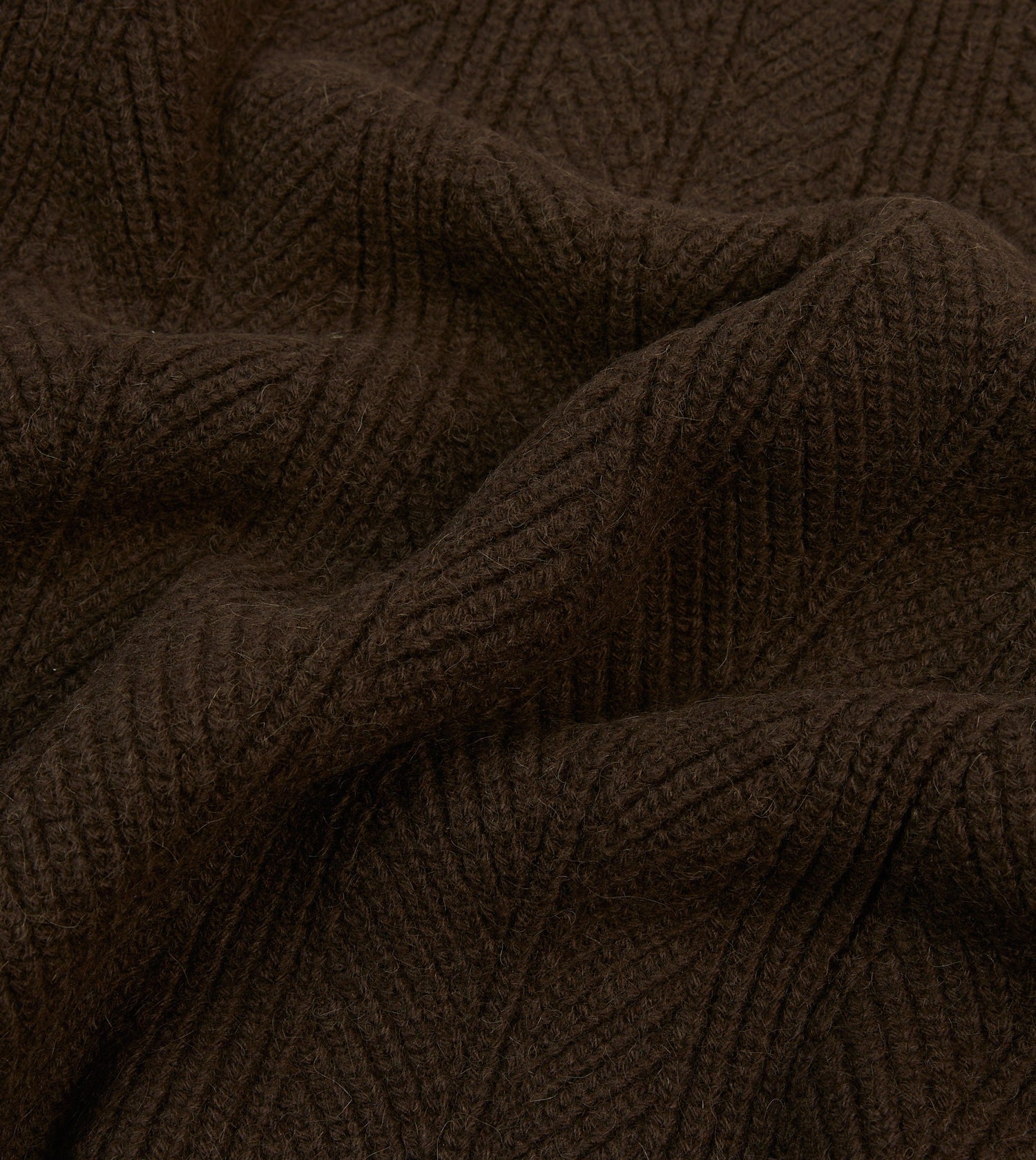 Brown Alpaca Lambswool Integral Collar Jumper