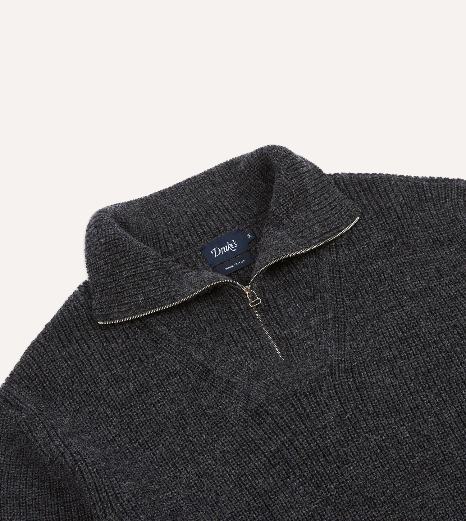 Grey Wool Quarter Zip Jumper