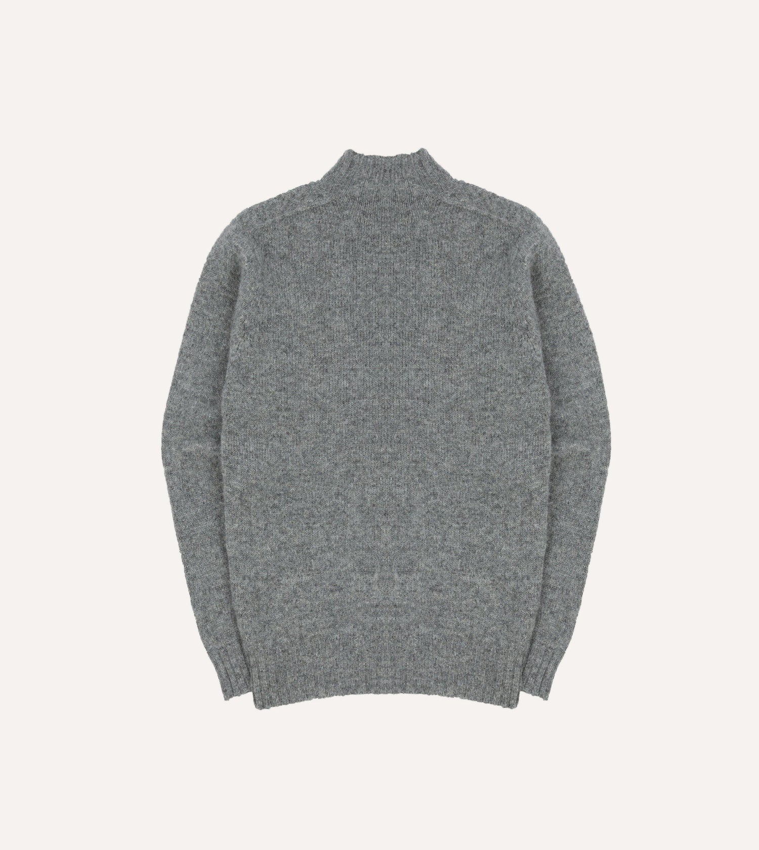 Grey Brushed Shetland Mock Neck Jumper