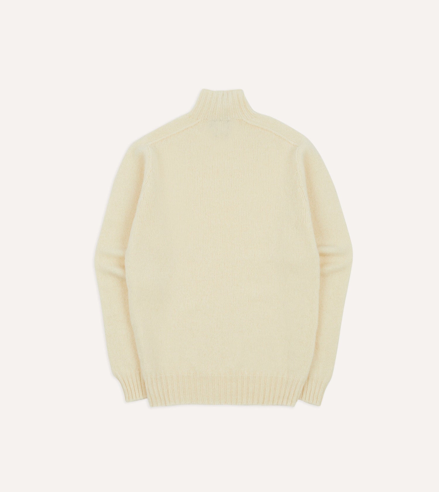 Ecru Brushed Shetland Mock Neck Jumper