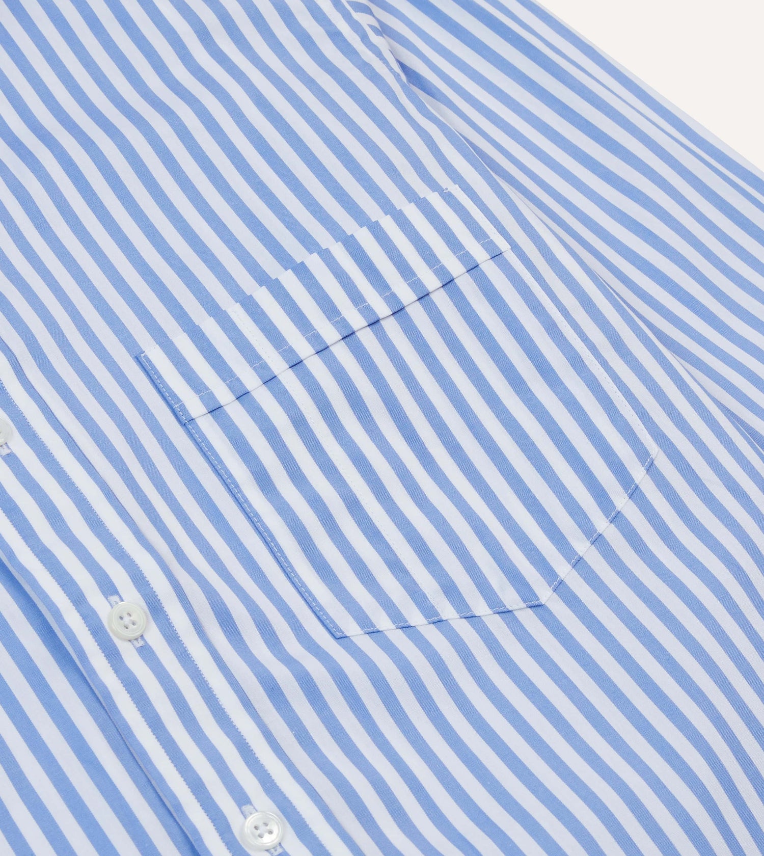 Blue Bengal Stripe Cotton Poplin Button-Down Shirt