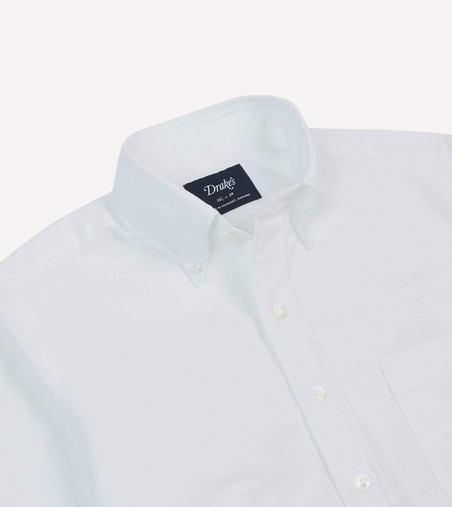 White Oxford Cotton Cloth Button-Down Shirt