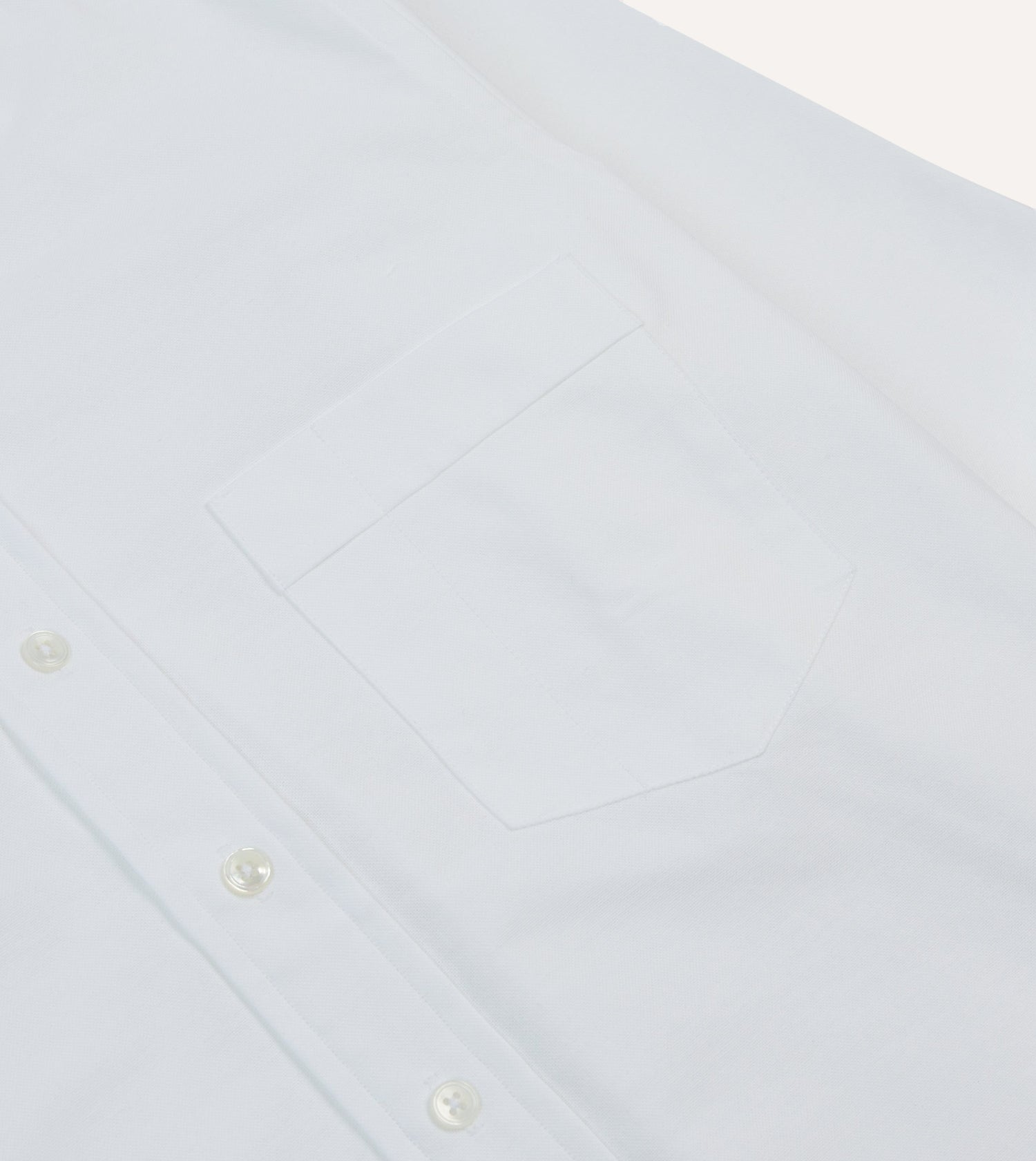 White Oxford Cotton Cloth Button-Down Shirt