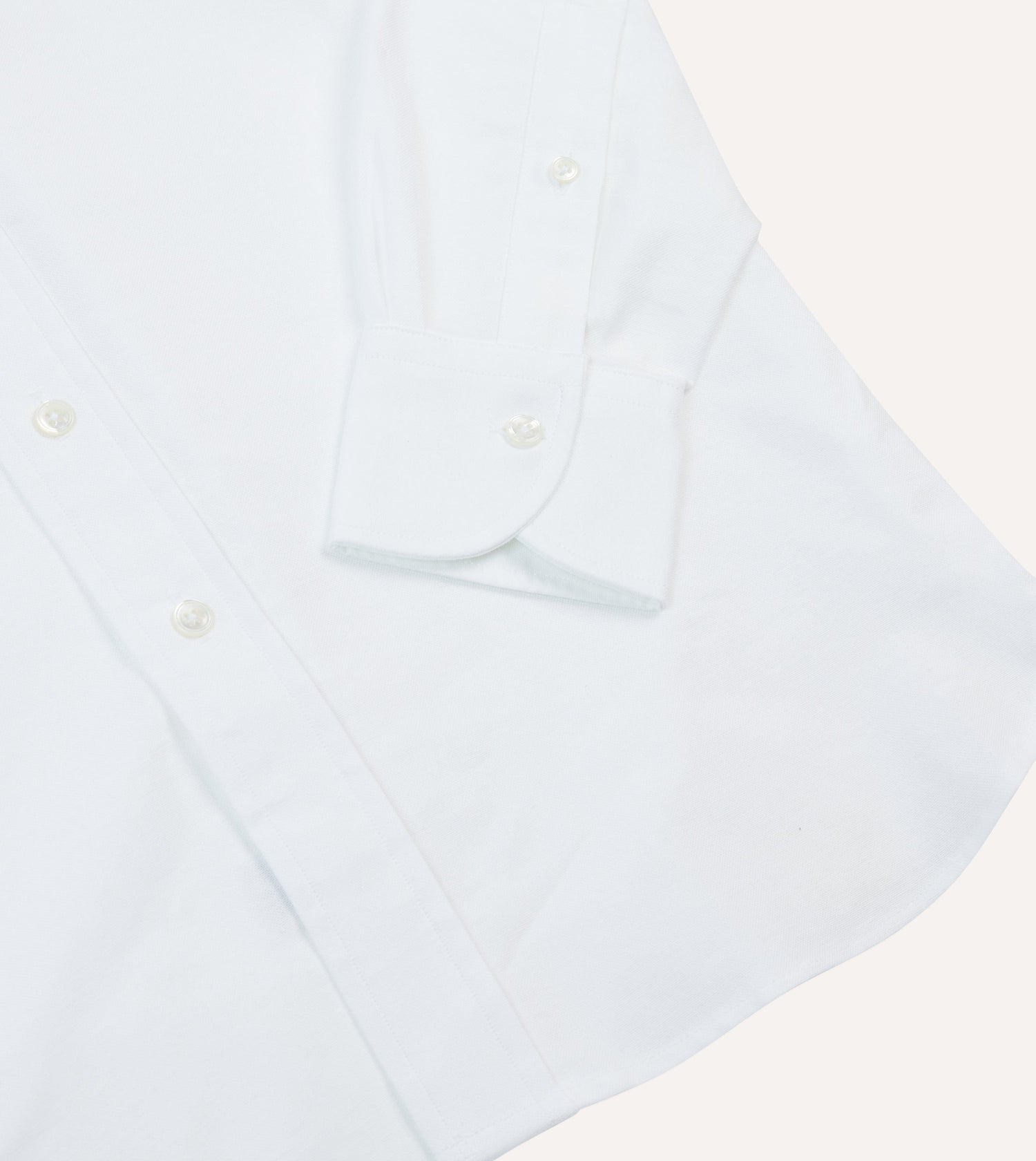 White Oxford Cotton Cloth Button-Down Shirt