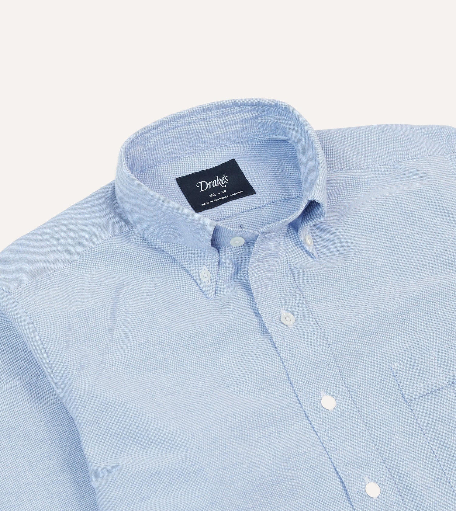 Ice Blue Cotton Oxford Cloth Button-Down Shirt