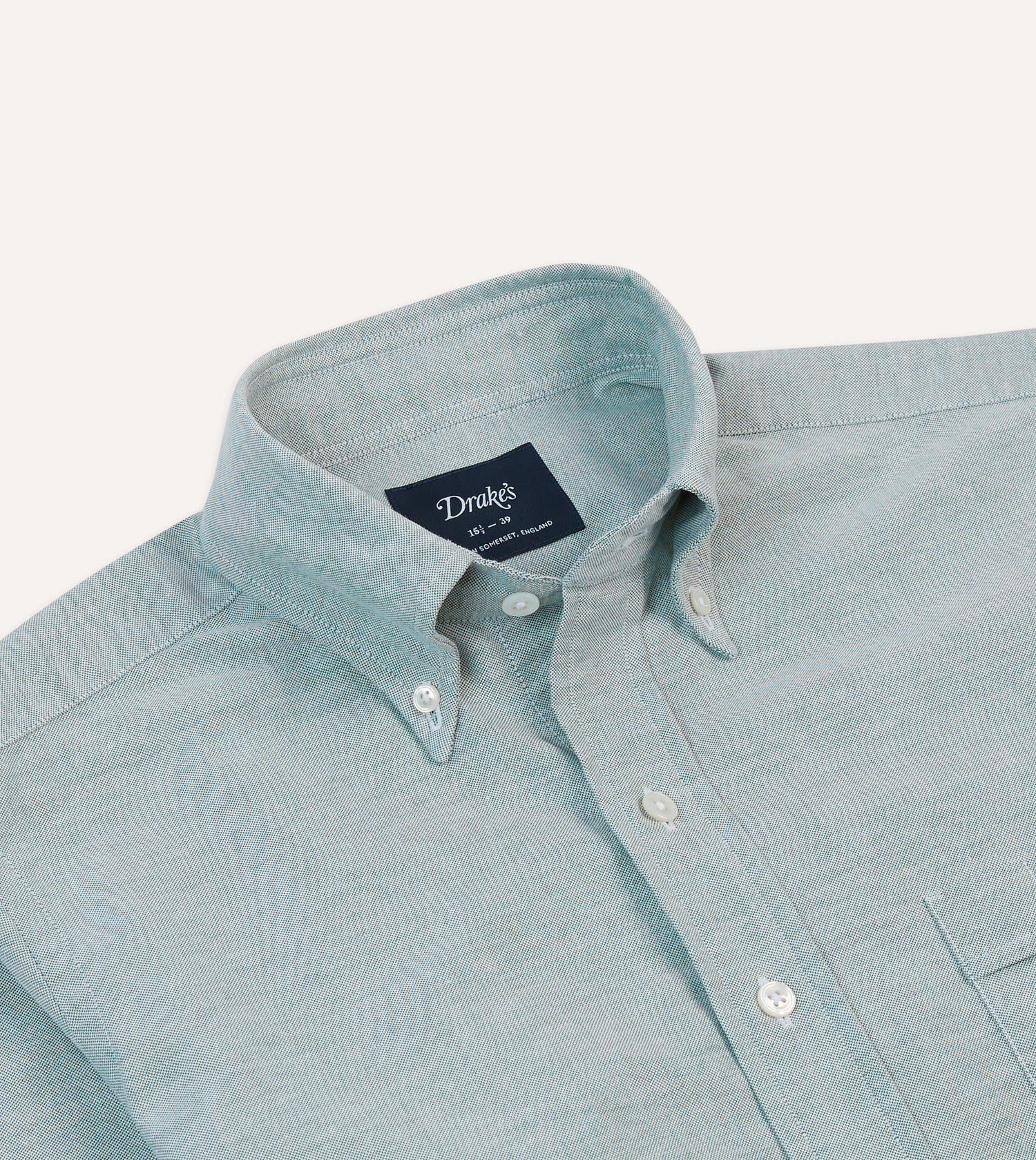 Green Cotton Oxford Cloth Button-Down Shirt