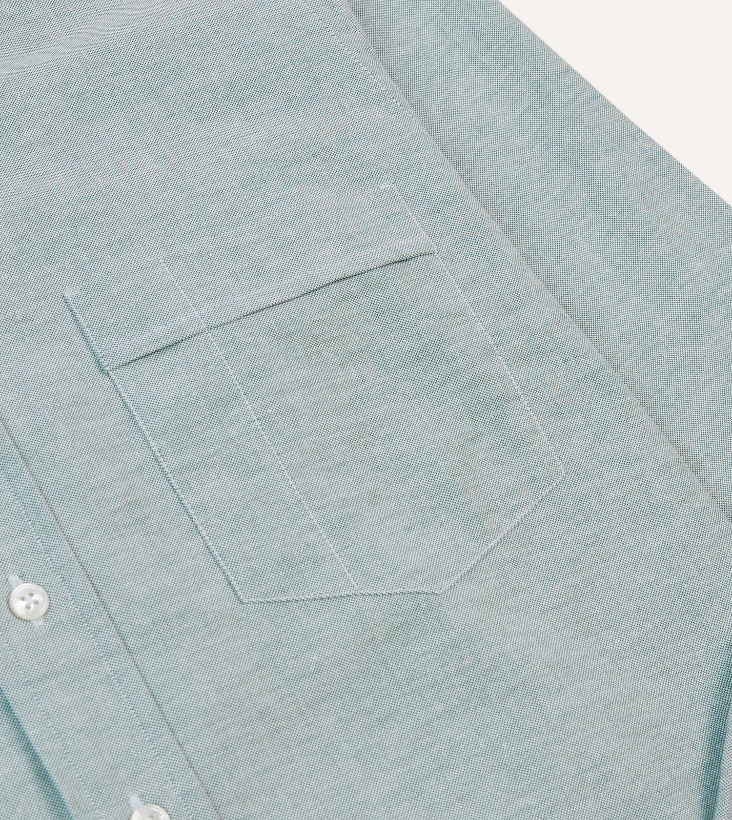 Green Cotton Oxford Cloth Button-Down Shirt