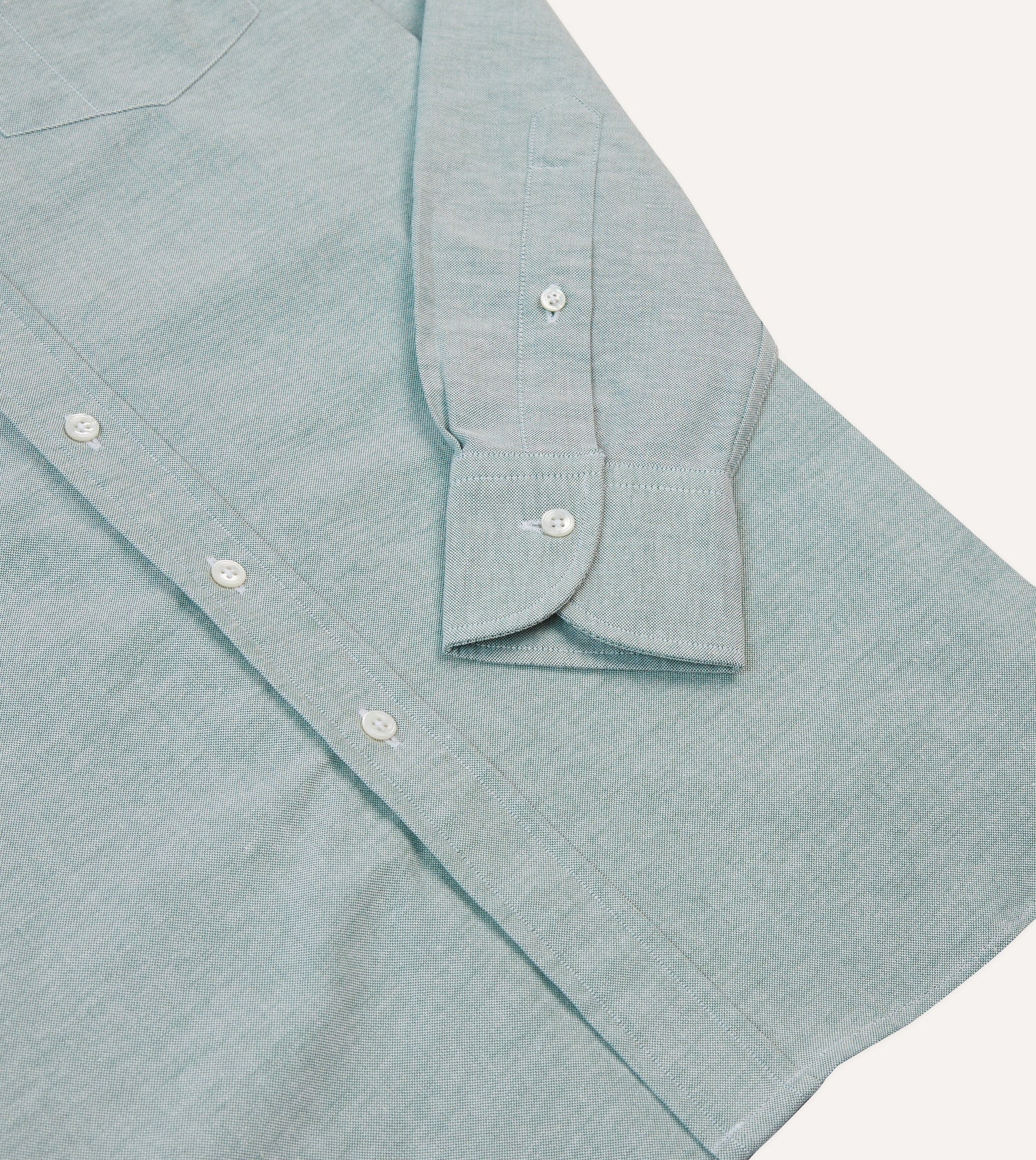 Green Cotton Oxford Cloth Button-Down Shirt