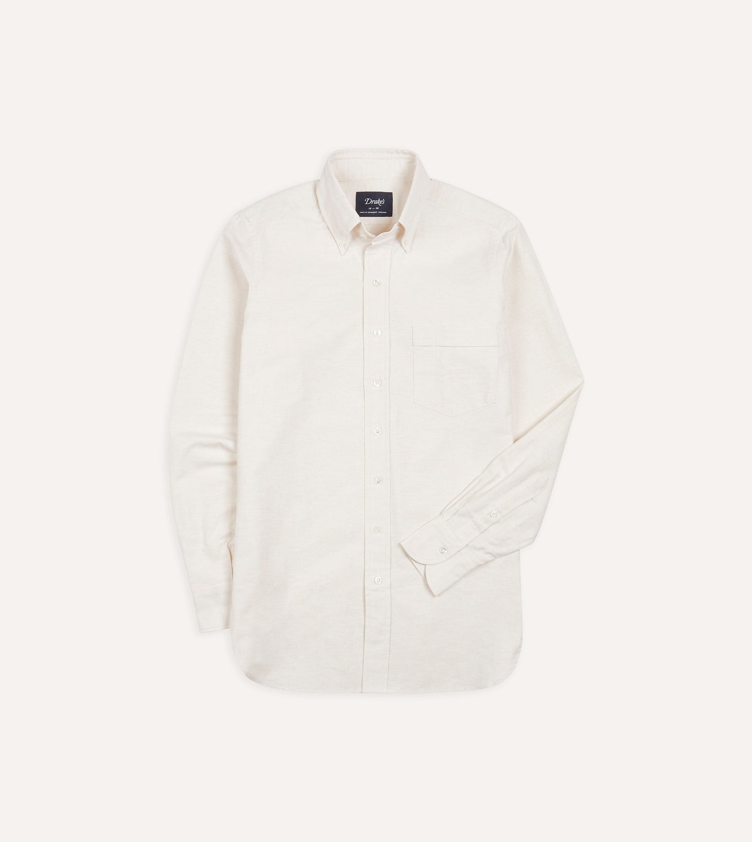 Cream Cotton Oxford Cloth Button-Down Shirt