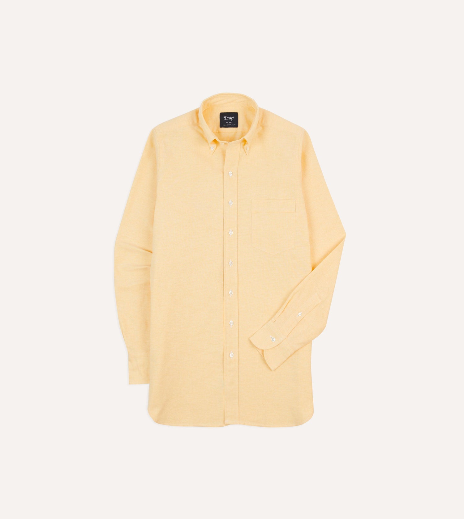 Yellow Cotton Oxford Cloth Button-Down Shirt