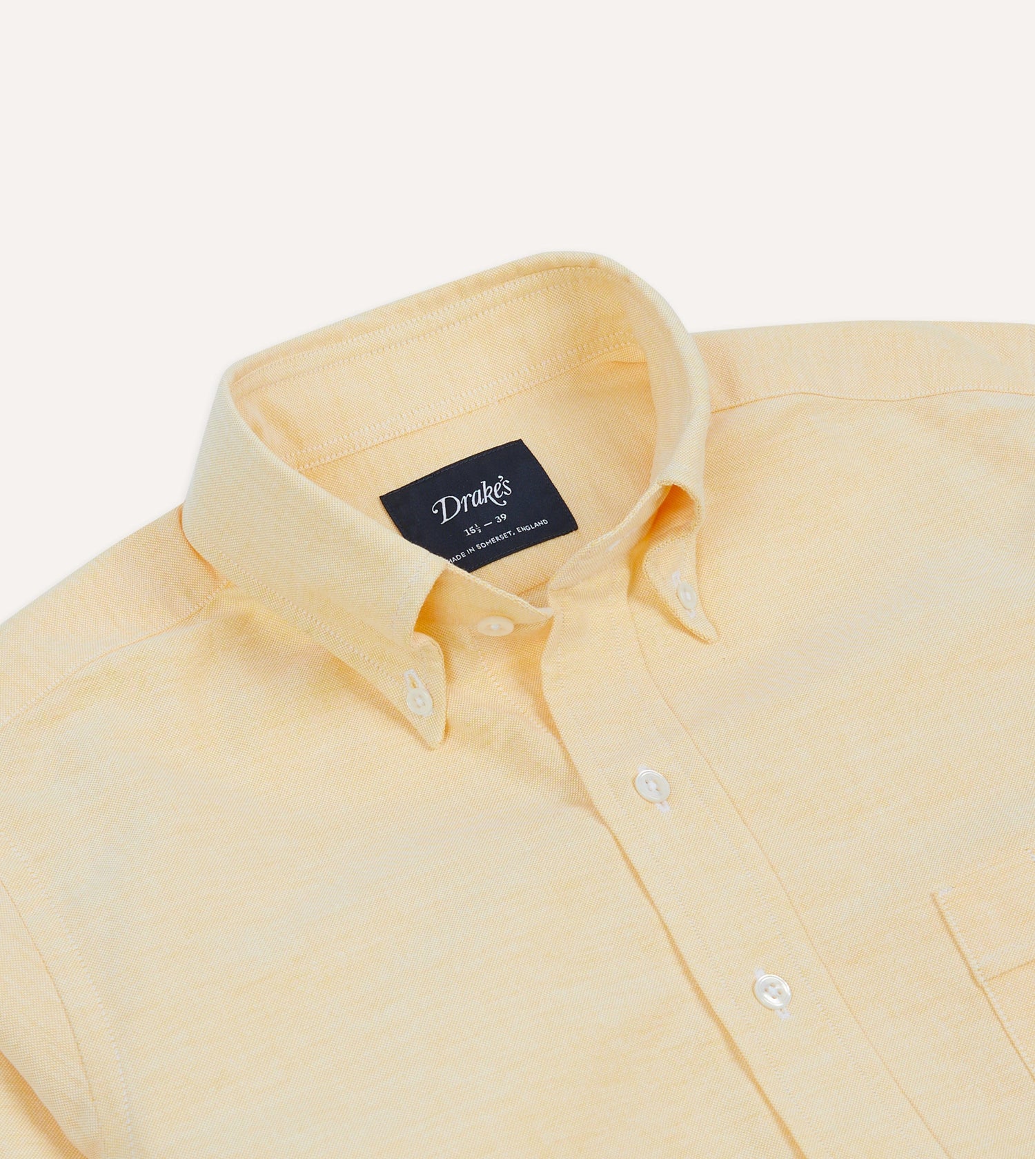 Yellow Cotton Oxford Cloth Button-Down Shirt