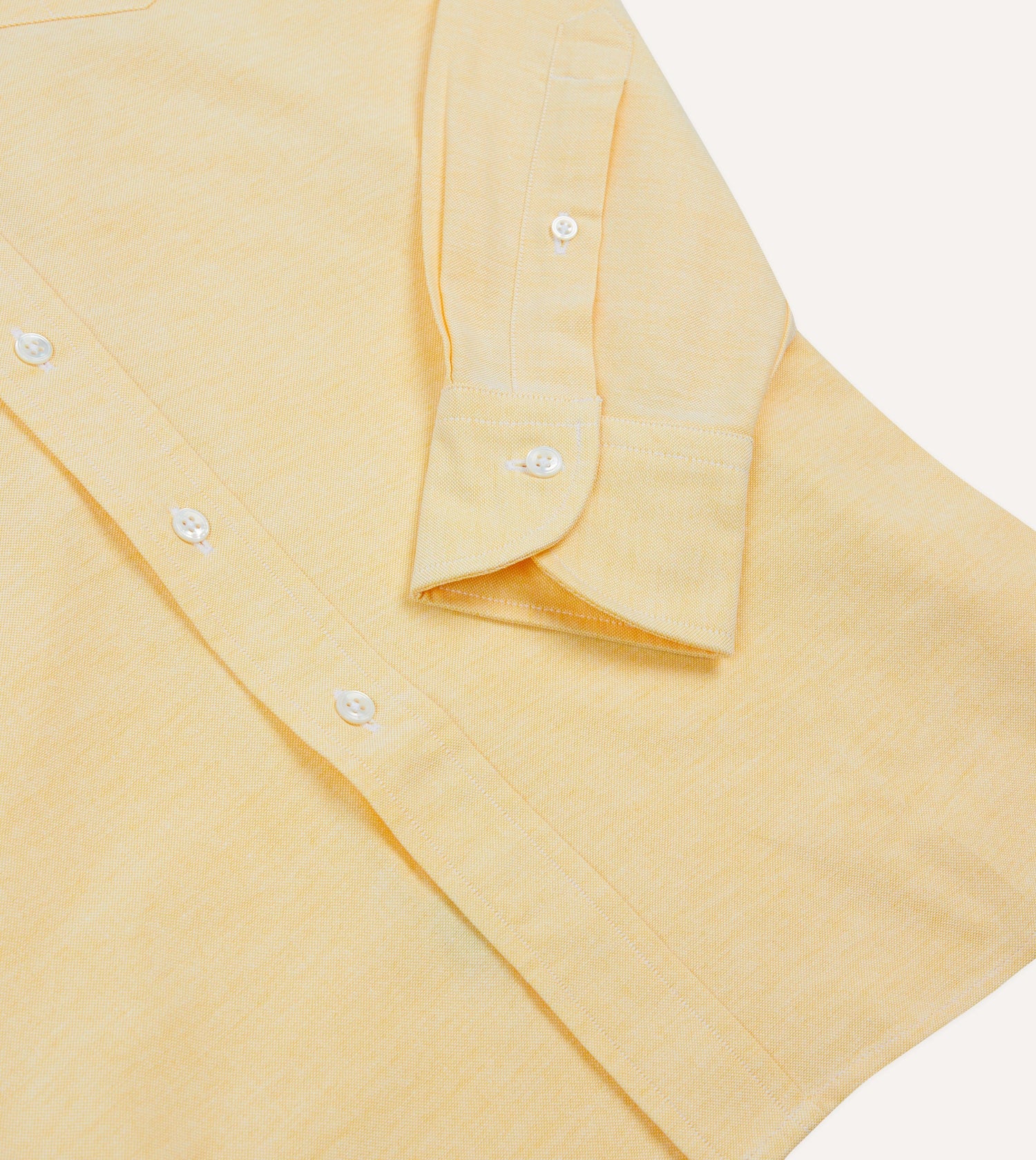 Yellow Cotton Oxford Cloth Button-Down Shirt