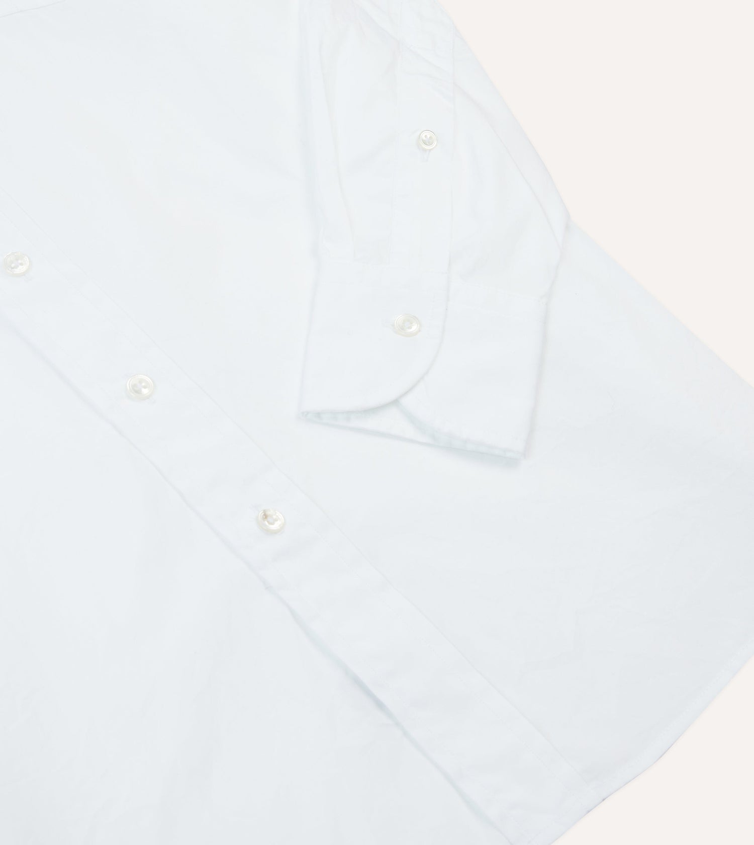 White Cotton Pocket Poplin Button-Down Shirt