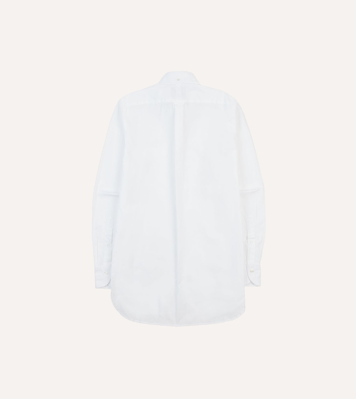 White Cotton Pocket Poplin Button-Down Shirt