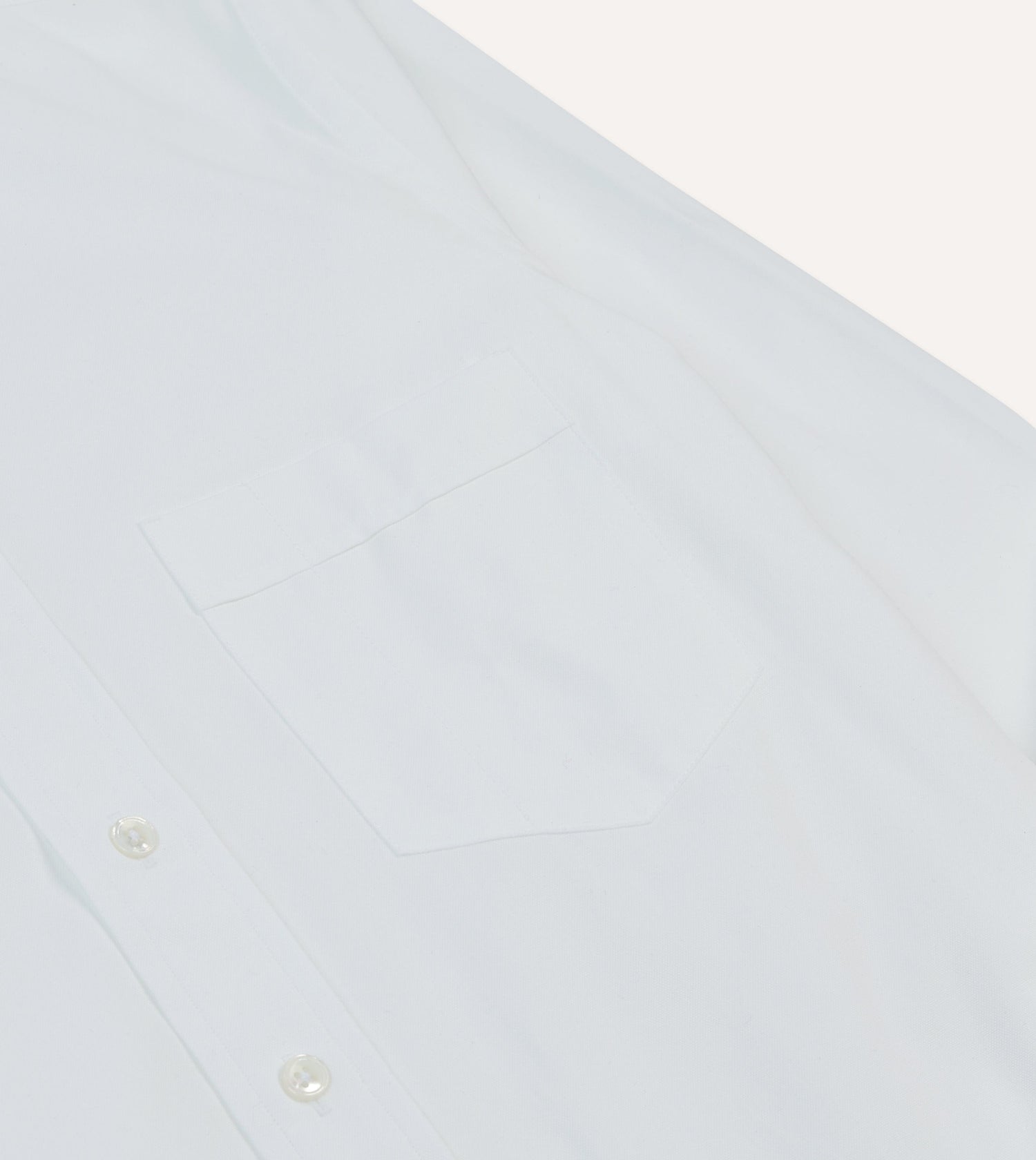 White Pinpoint Oxford Cotton Cloth Button-Down Shirt