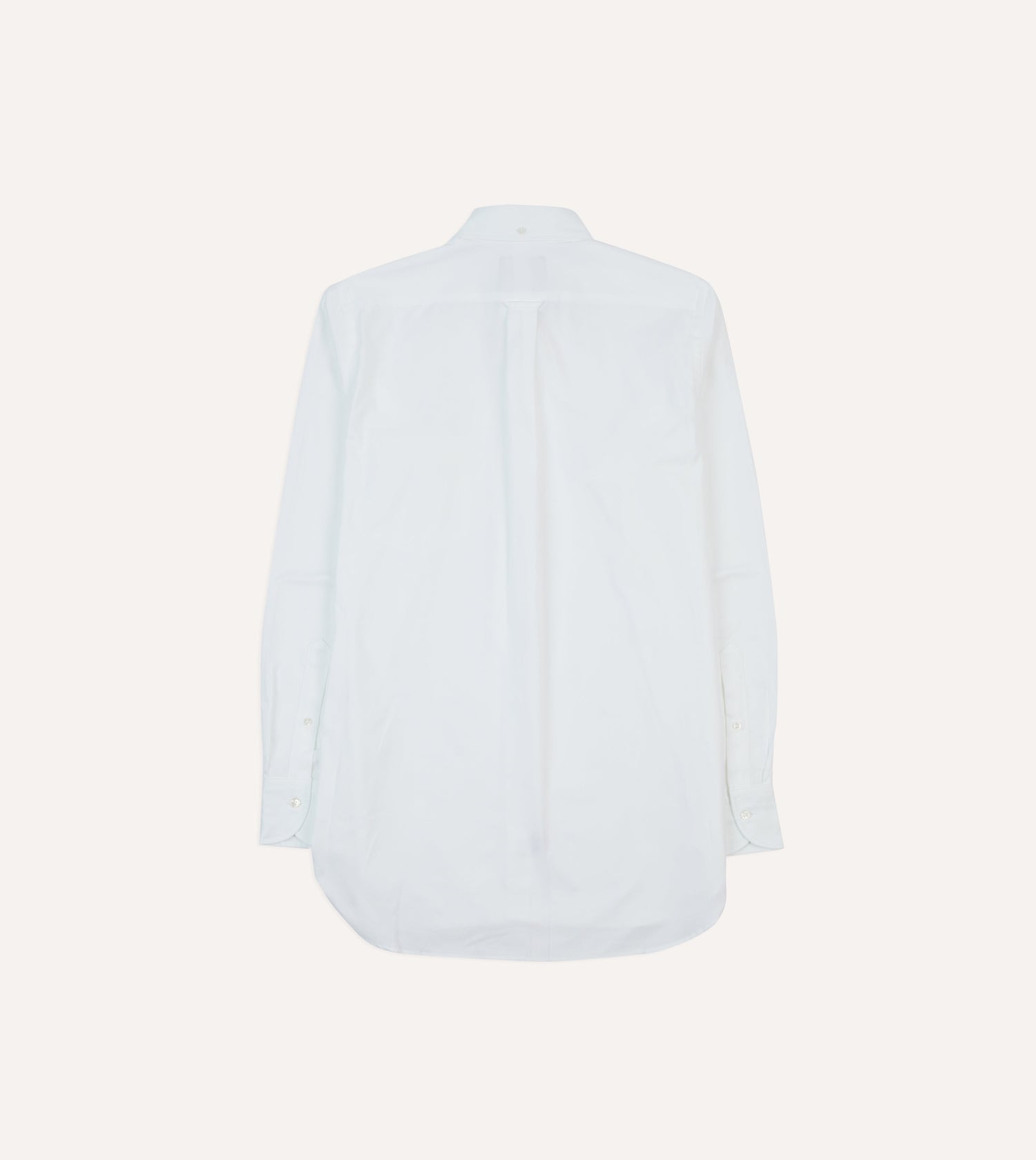 White Pinpoint Oxford Cotton Cloth Button-Down Shirt